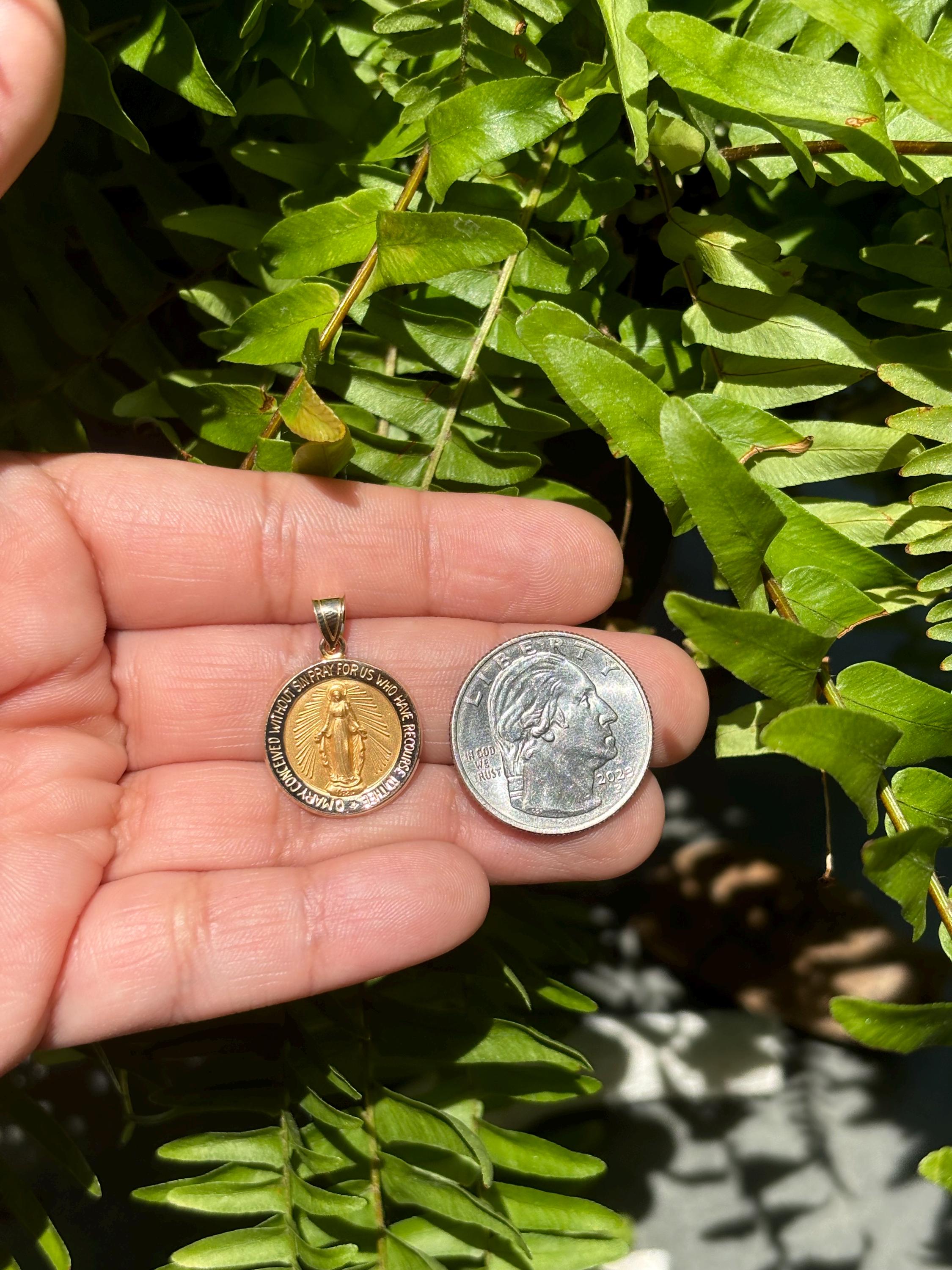 14K Yellow Gold Round Miraculous Medal