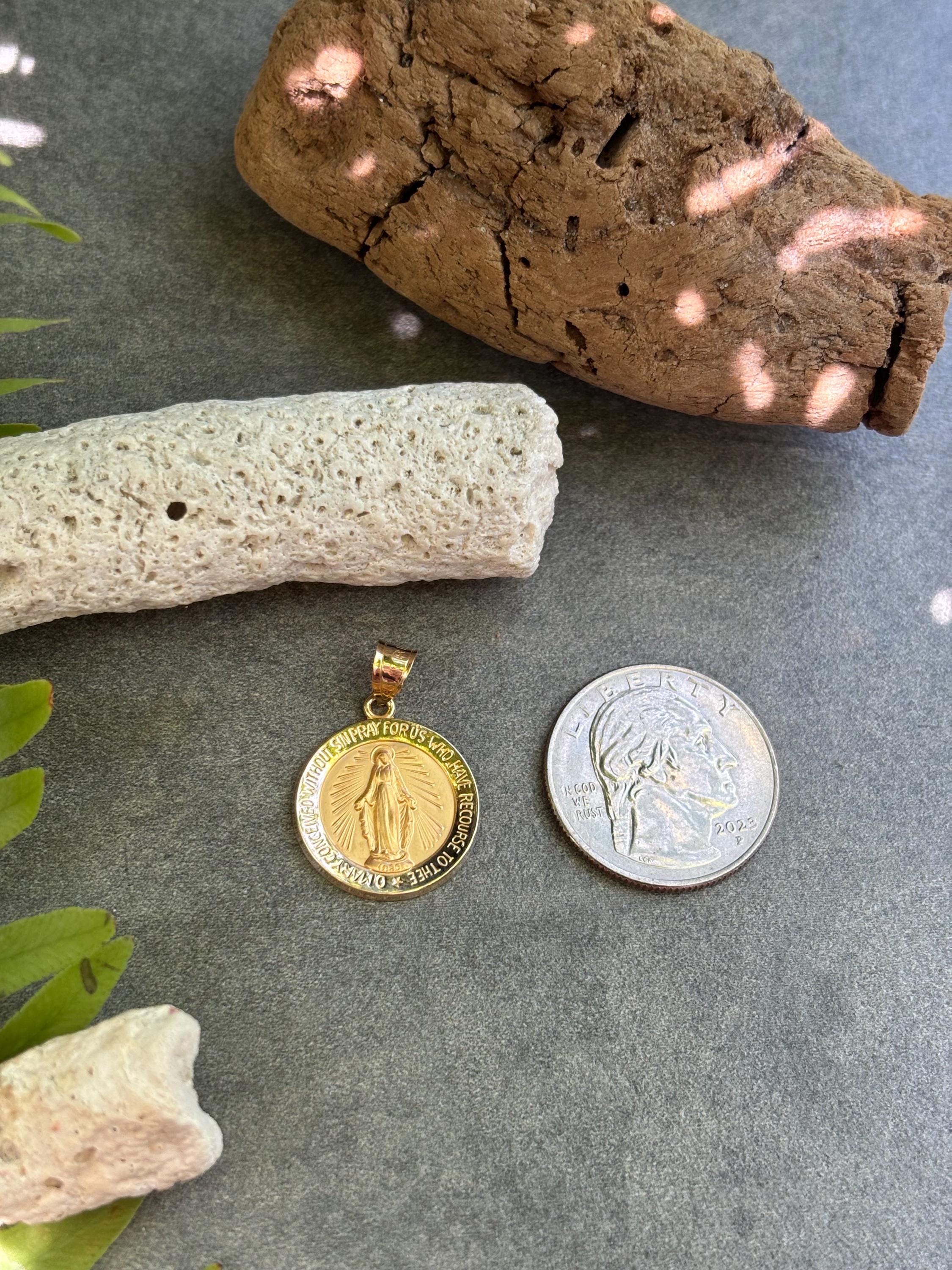 14K Yellow Gold Round Miraculous Medal