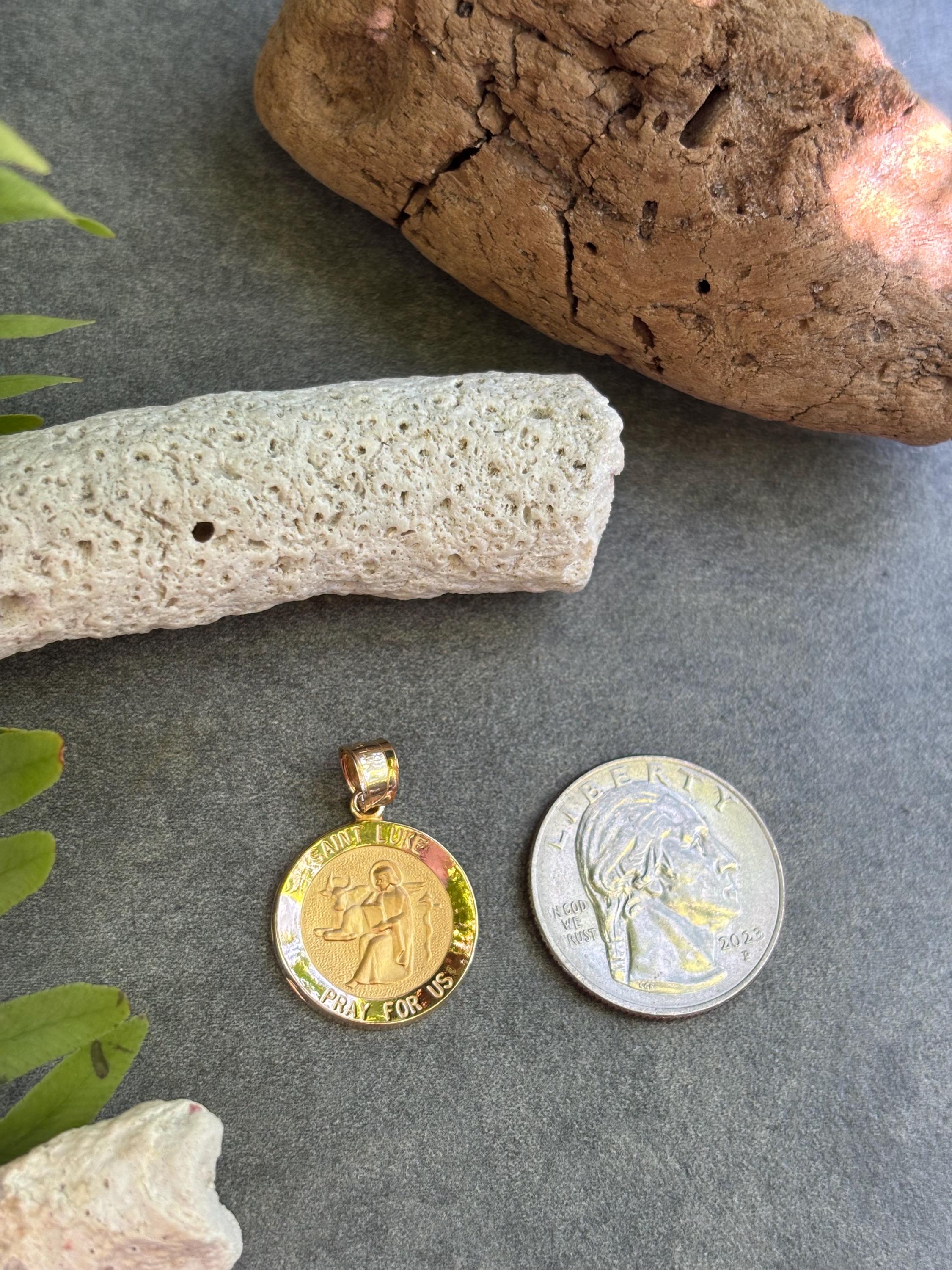 14K Yellow Gold St. Luke Medal