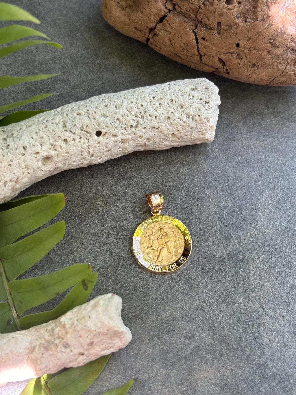 14K Yellow Gold St. Luke Medal