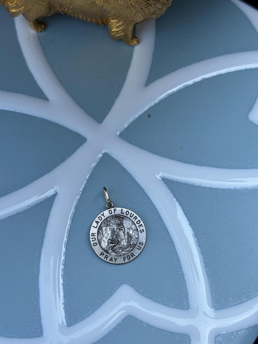 Sterling Silver Our Lady of Lourdes Medal