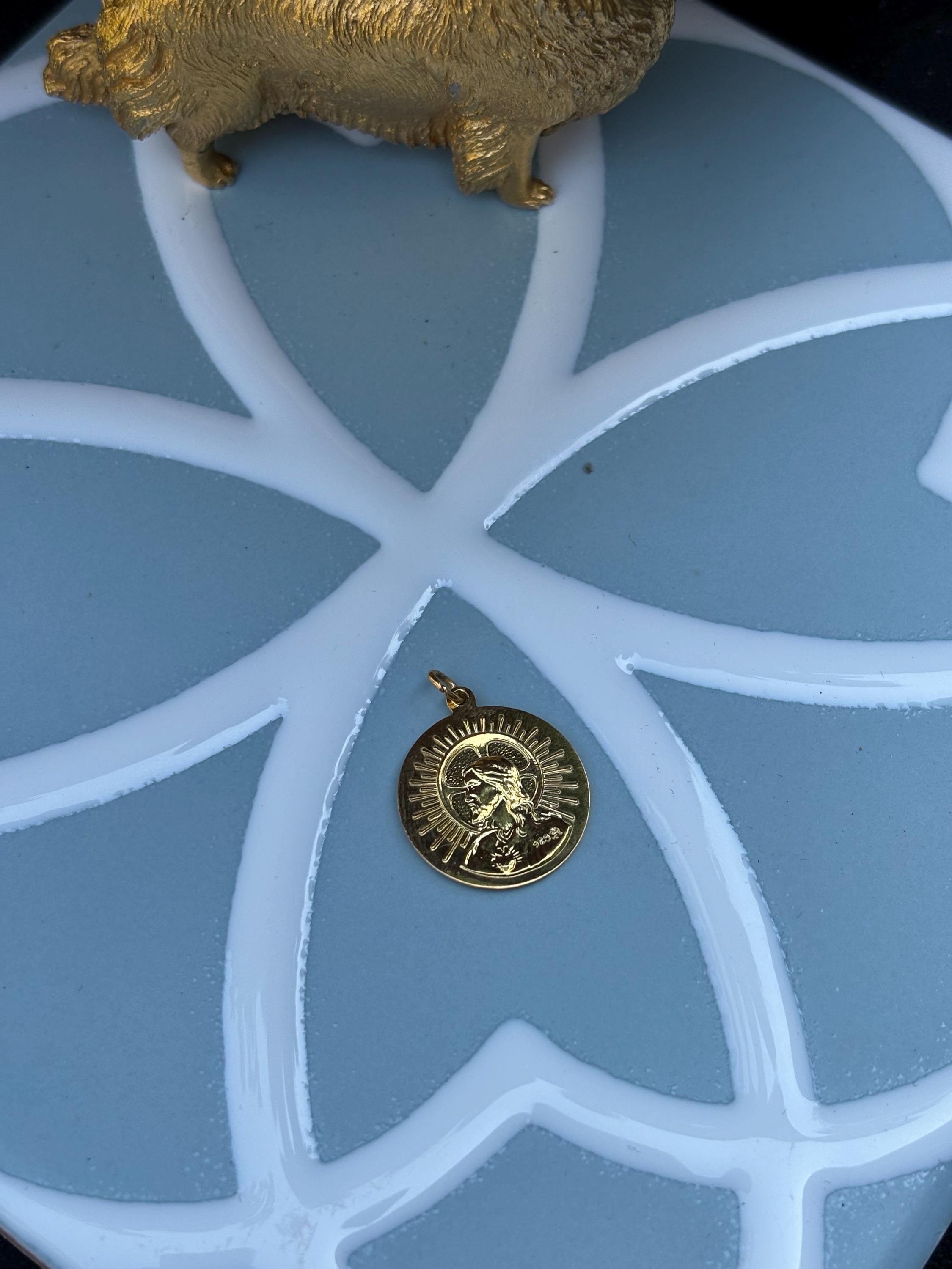 Matka Boska Medal Pendant- Sterling Silver 24k Gold-plated