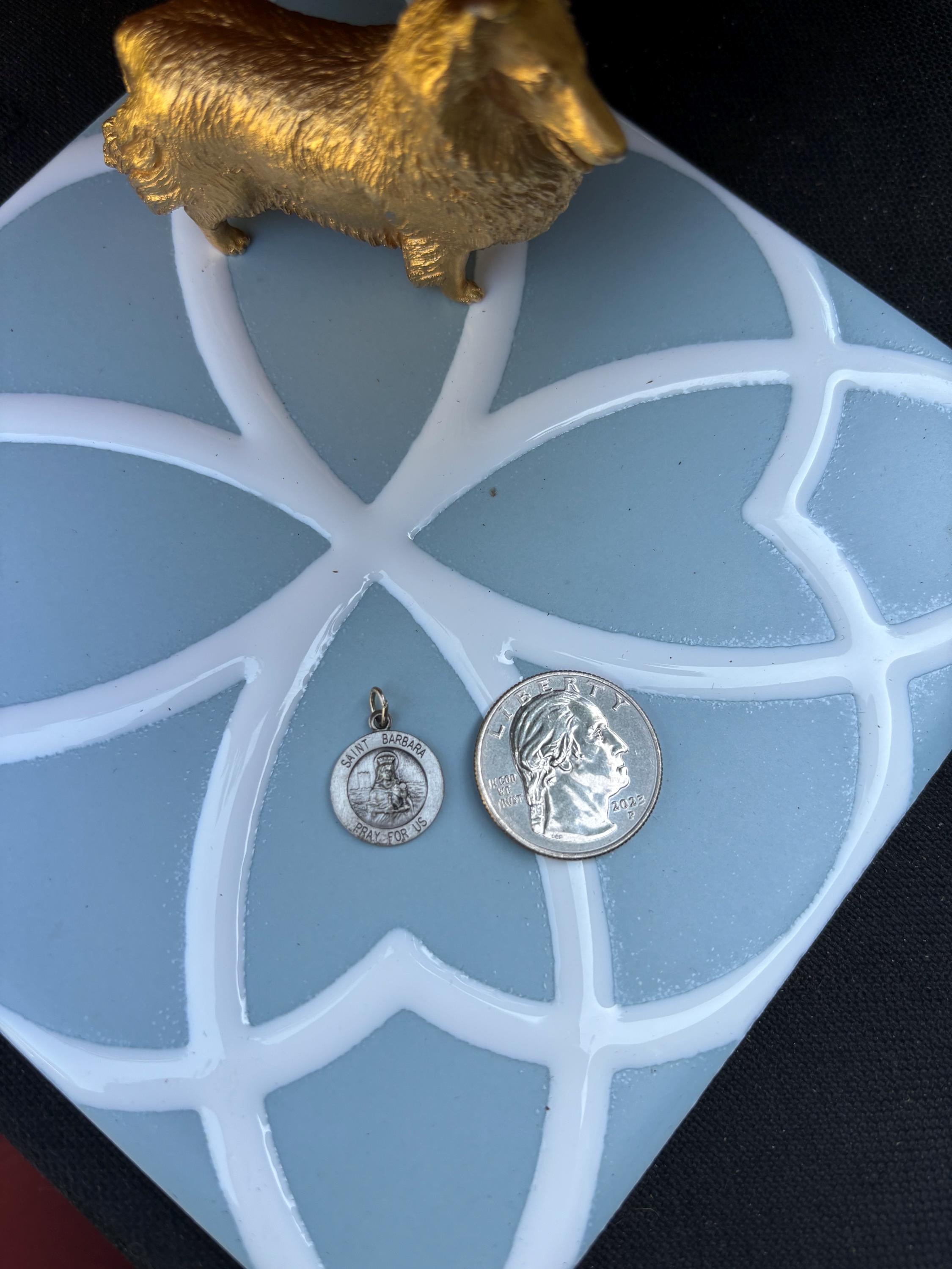 St. Barbara Medal- Sterling Silver