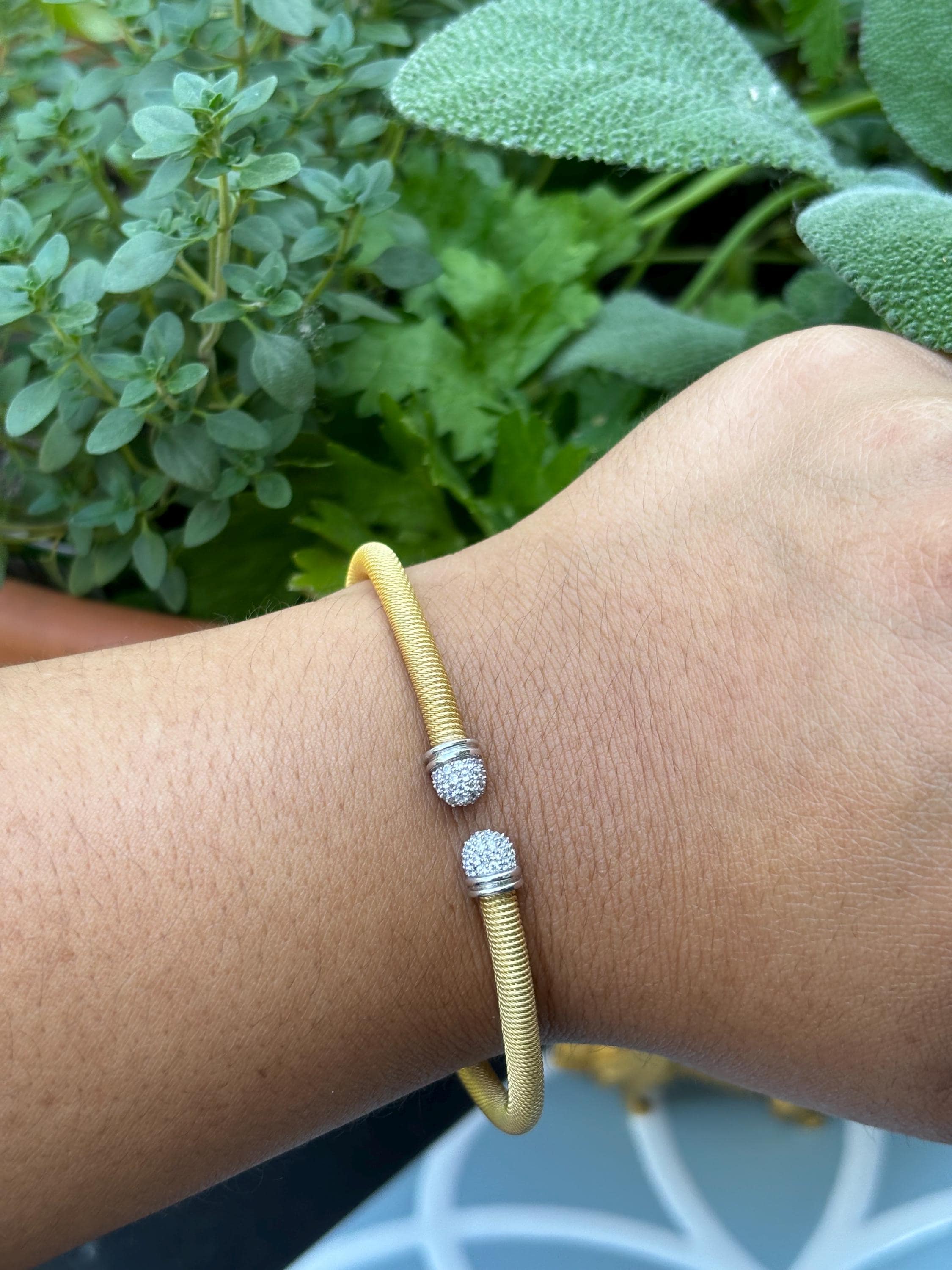 Sterling Silver Yellow Gold Plated Bangel