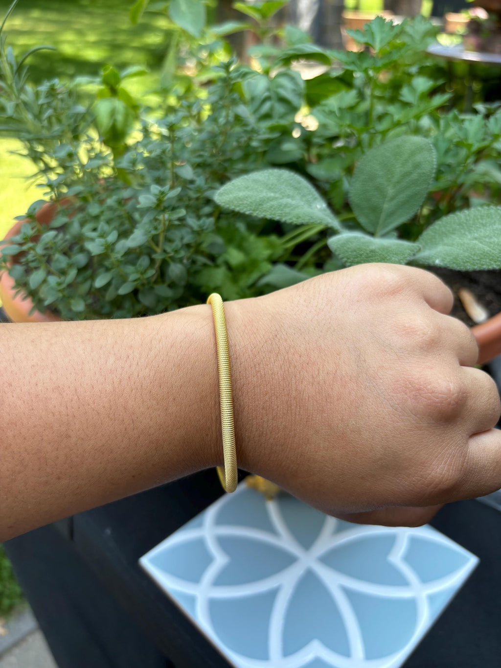 Sterling Silver Yellow Gold Plated Bangel