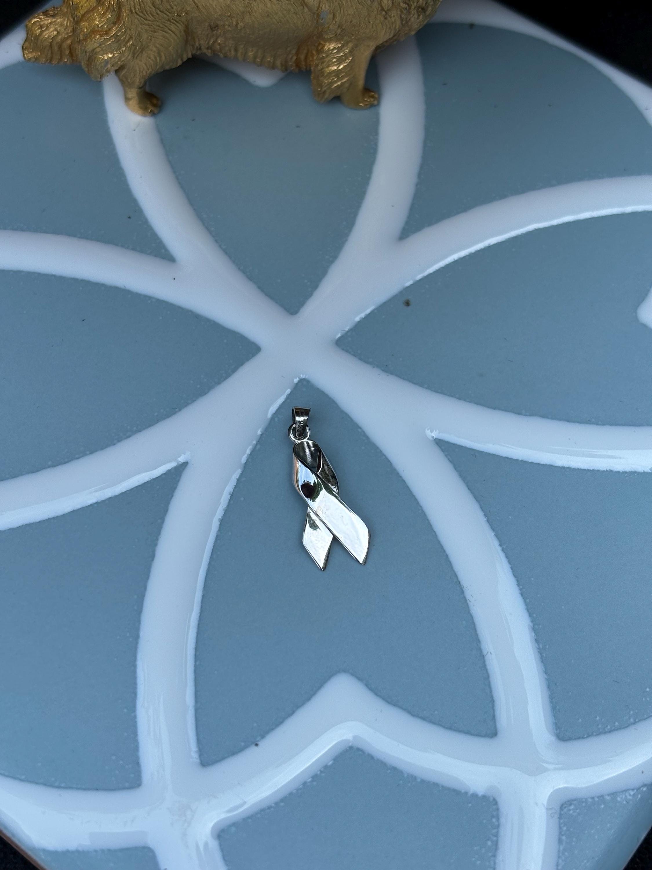Sterling Silver Cancer Awareness Ribbon Charm