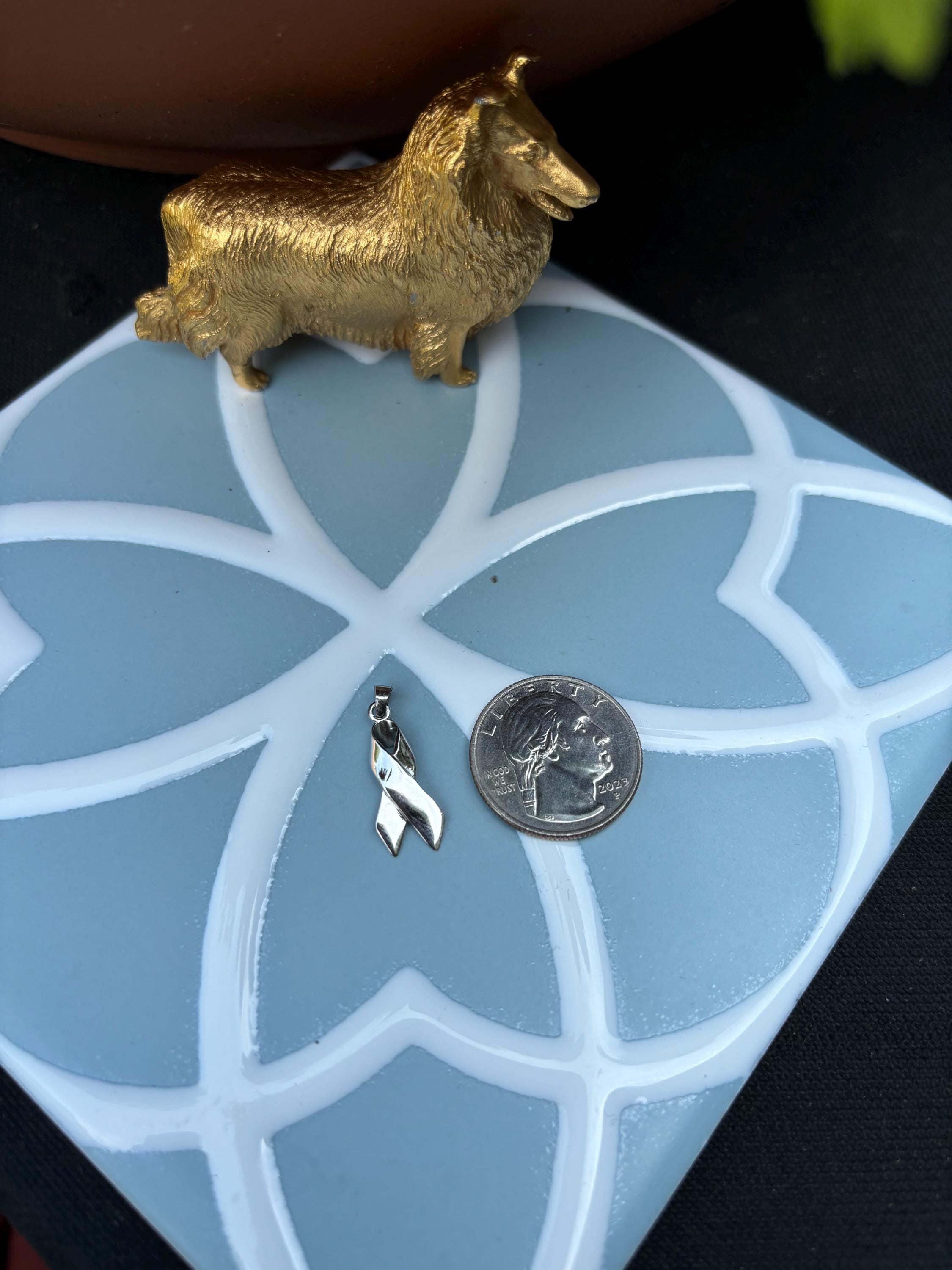 Sterling Silver Cancer Awareness Ribbon Charm