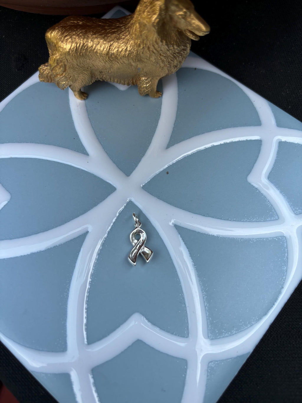 Sterling Silver Pink Cancer Awareness Ribbon Pendant