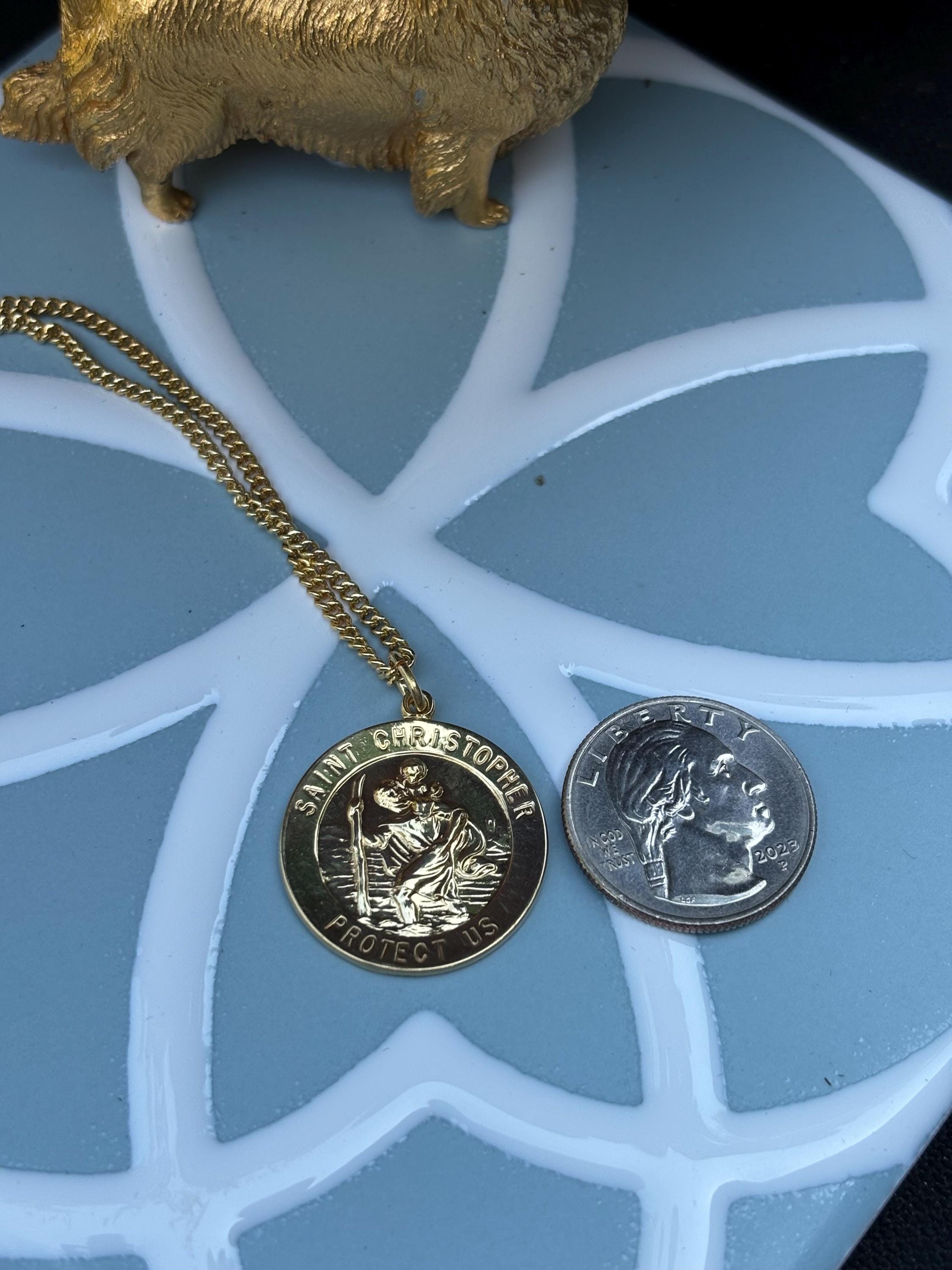 Sterling Silver St. Christopher Medal Necklace