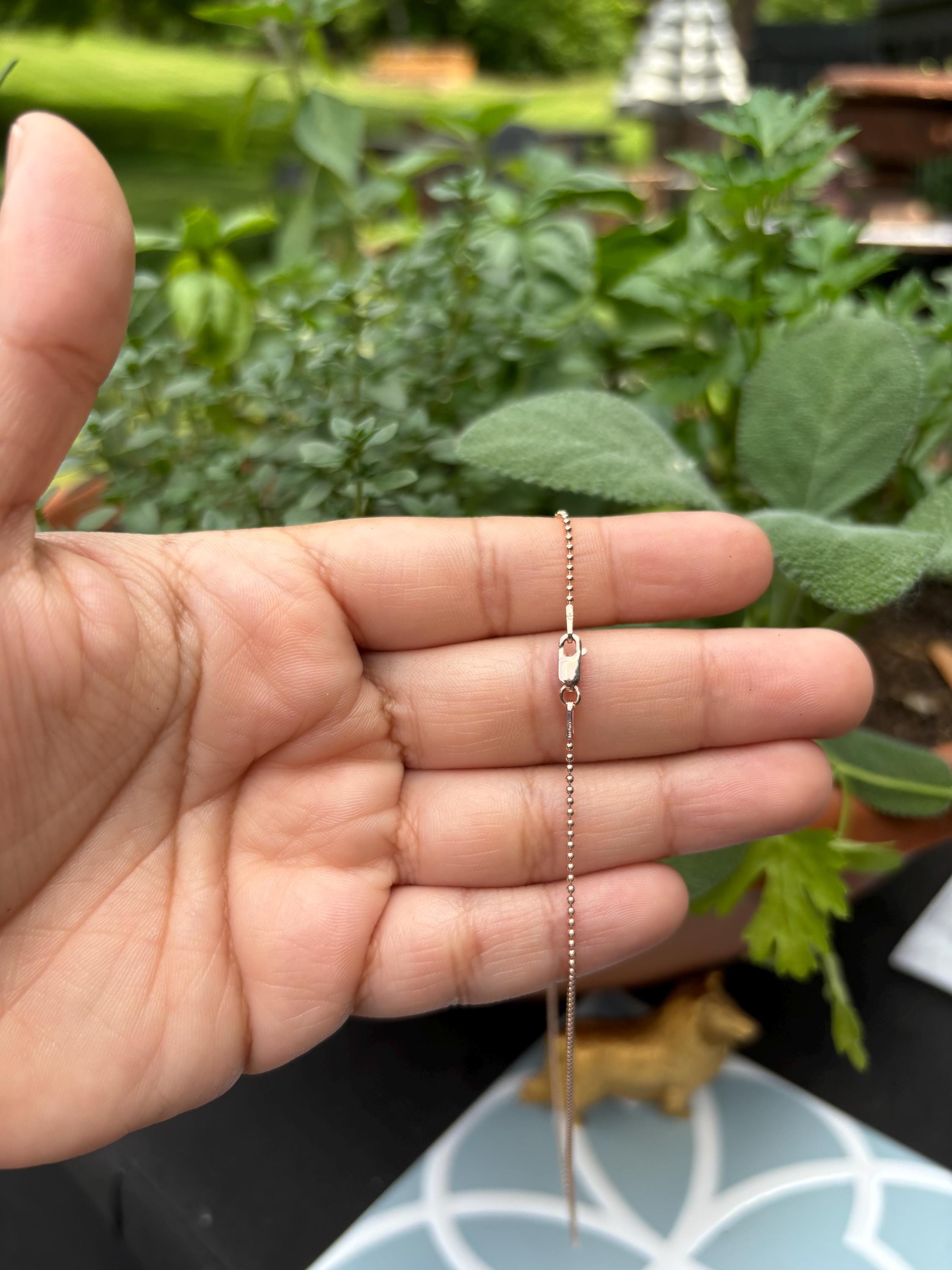 Sterling Silver Rose Gold Plated Bead Chain