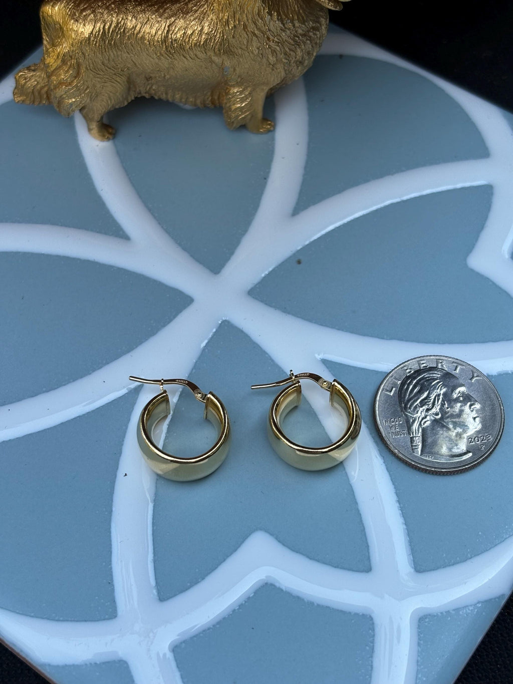 Sterling Silver Gold Plated Hoop Earrings