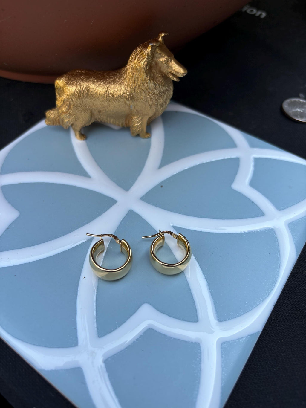 Sterling Silver Gold Plated Hoop Earrings