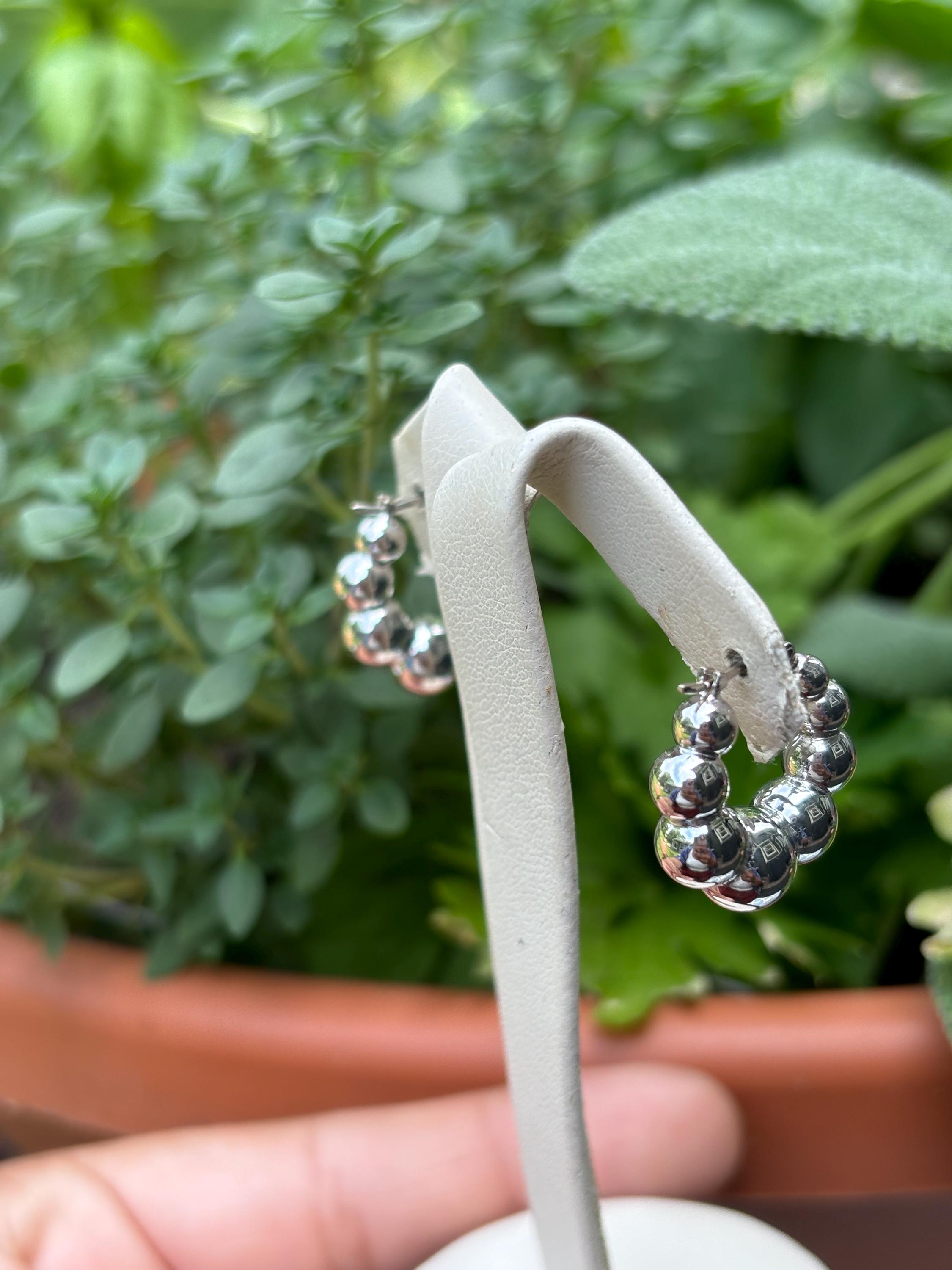 Sterling Silver Bubble Hoop Earrings