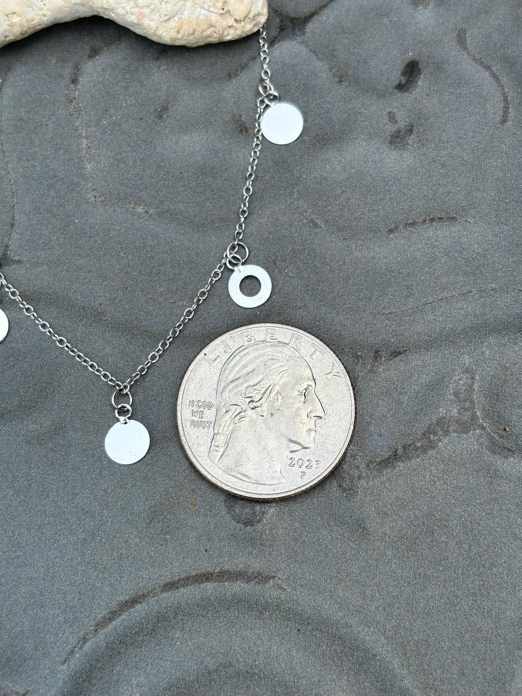 Sterling Silver Polished Circle Ankle Bracelet