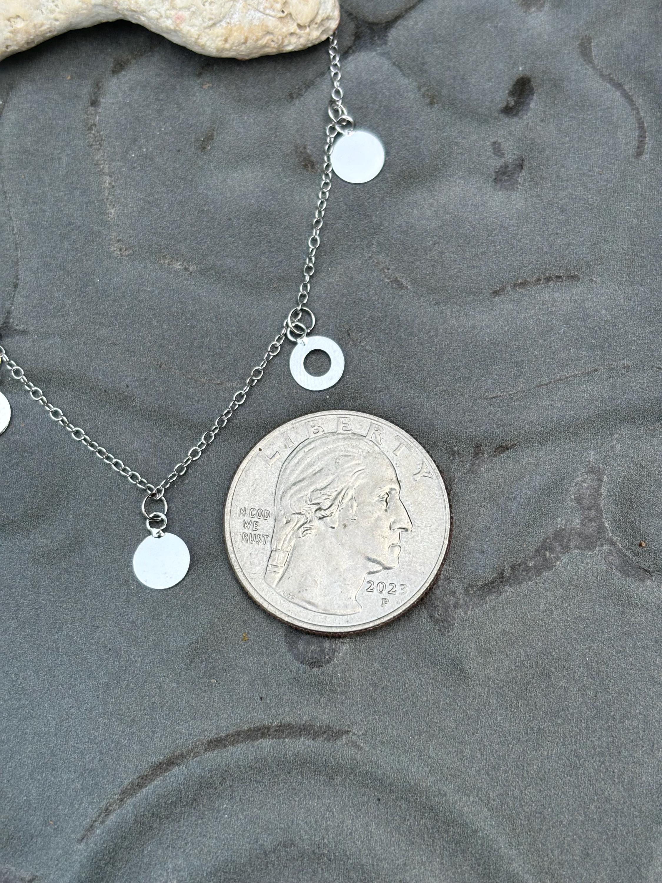 Sterling Silver Polished Circle Ankle Bracelet