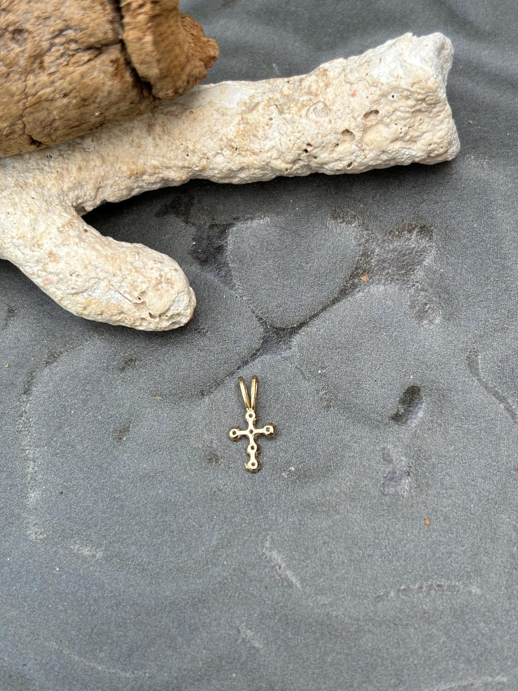14K Gold Mini Cross Pendant