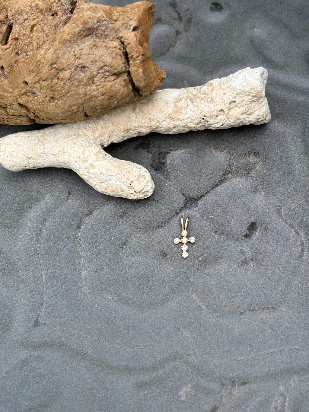 14K Gold Mini Cross Pendant