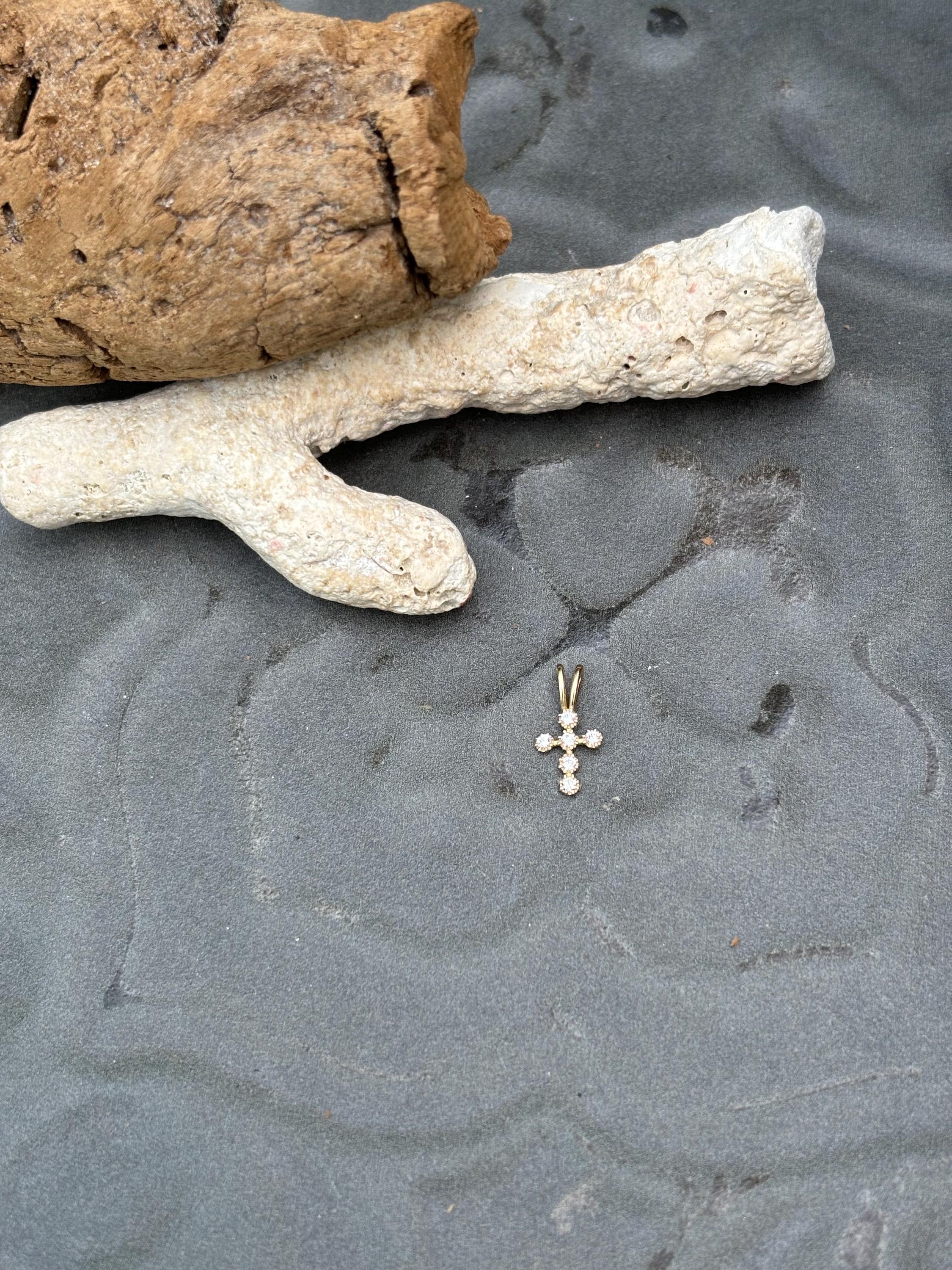 14K Gold Mini Cross Pendant