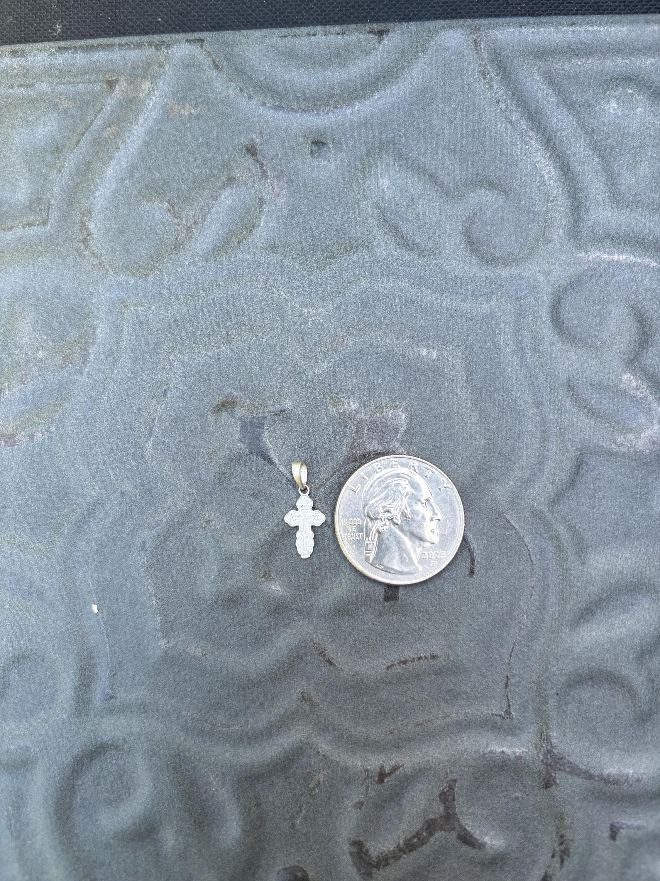 White Gold Mini Cross Charm