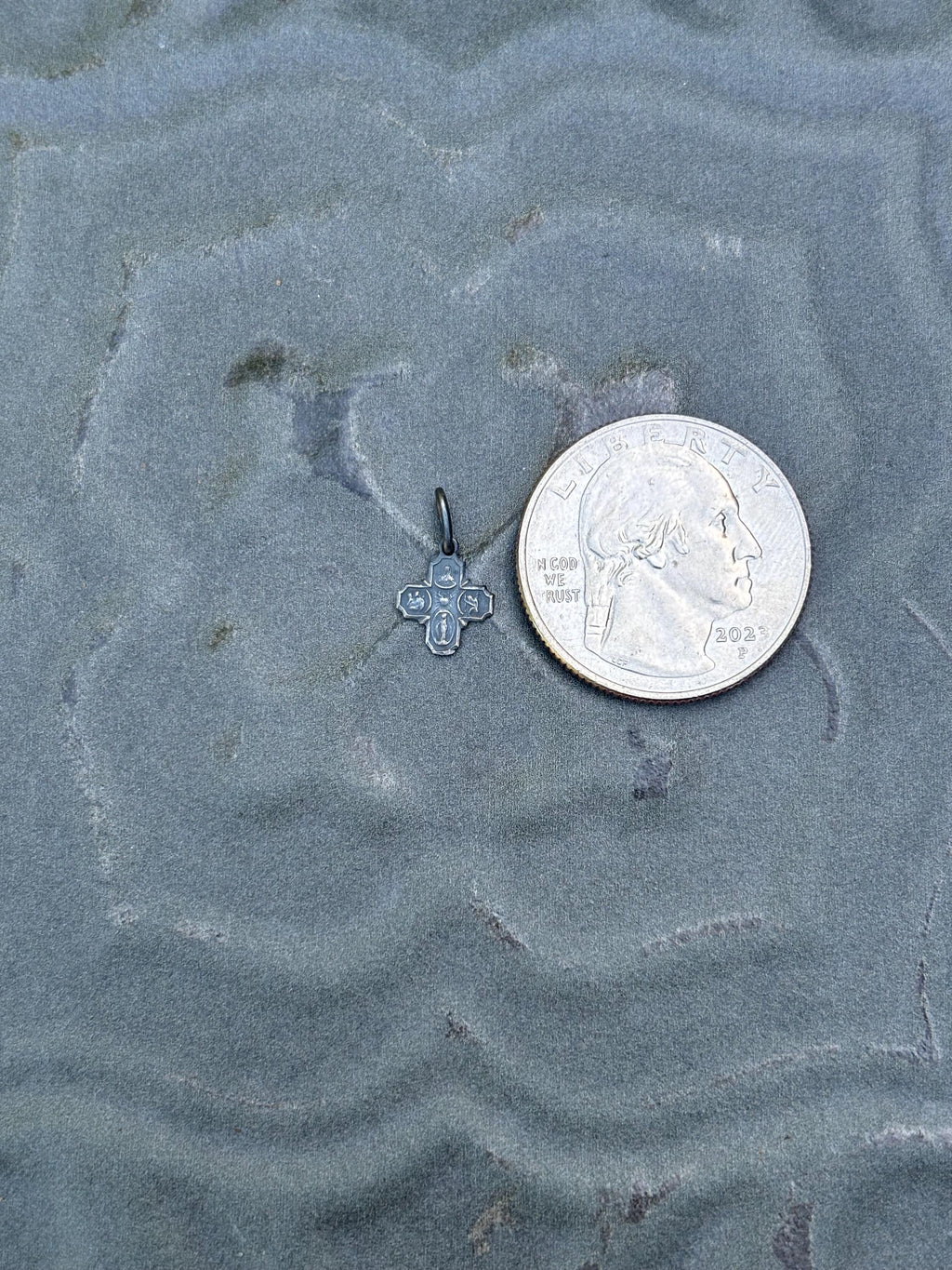 Sterling Silver Mini Antiquated Cross