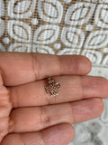 10K Yellow Gold Small Cross, with White Heart Detailing