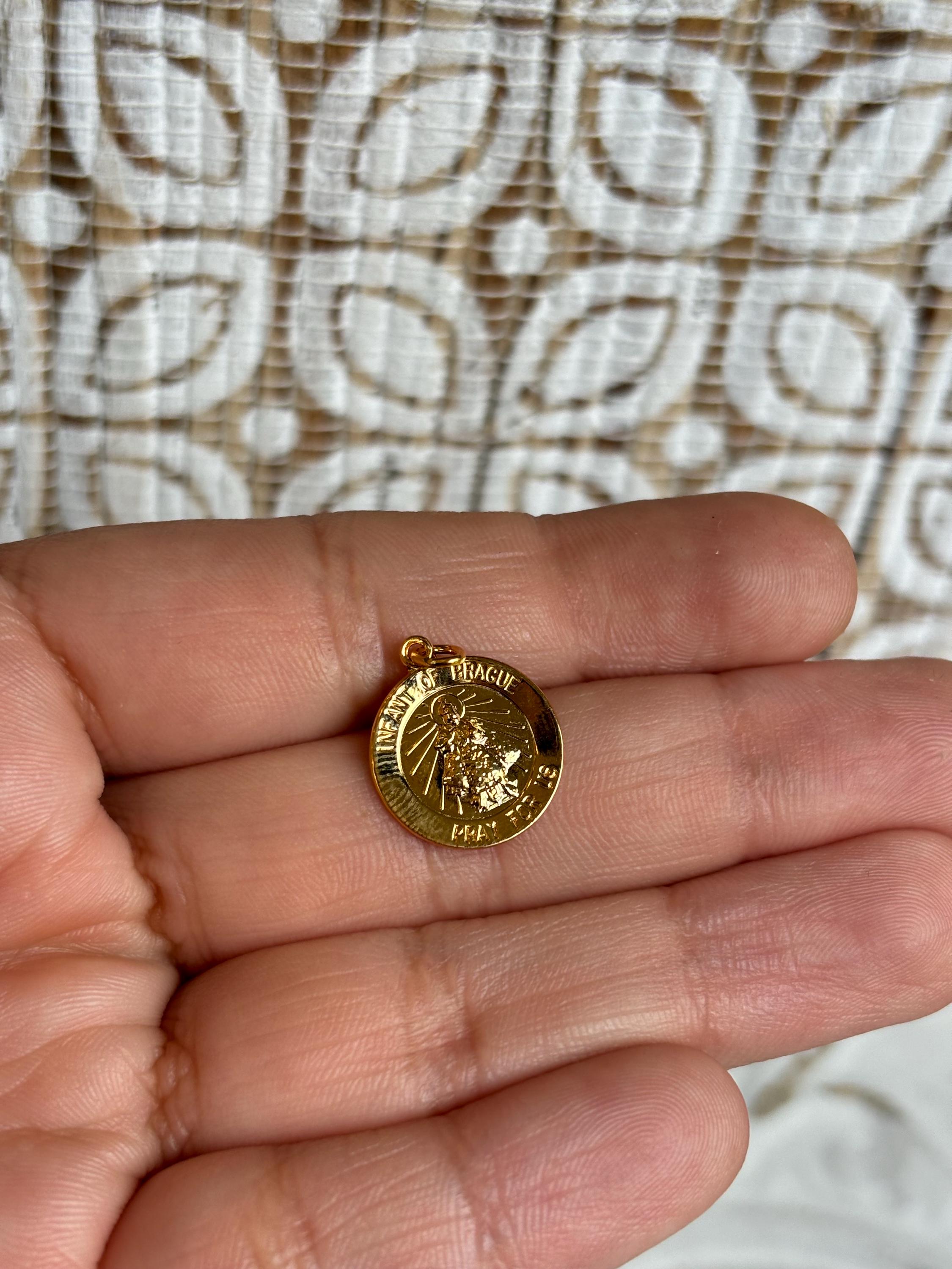 Sterling Silver 24k Gold-plated Infant of Prague Charm