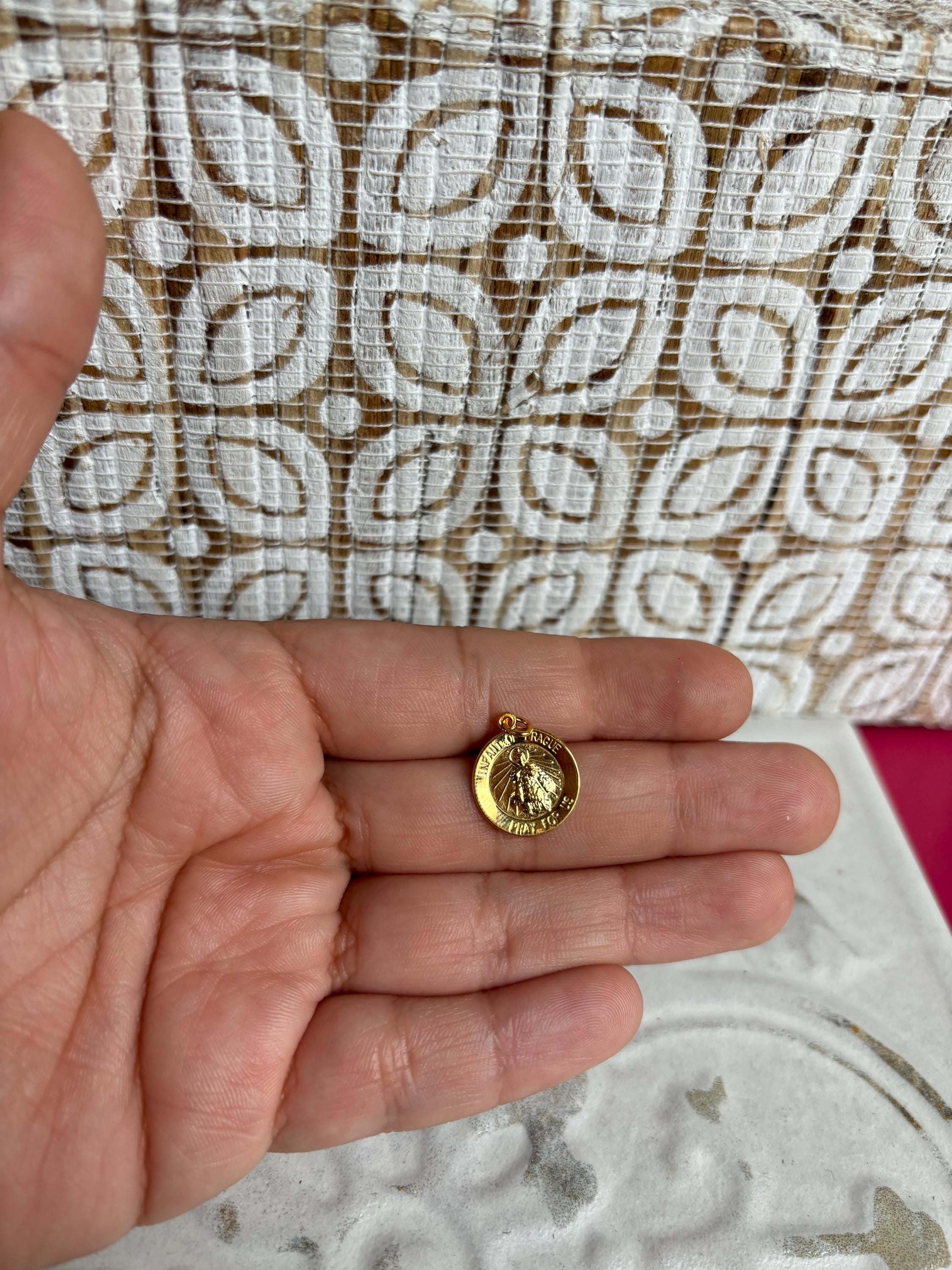 Sterling Silver 24k Gold-plated Infant of Prague Charm