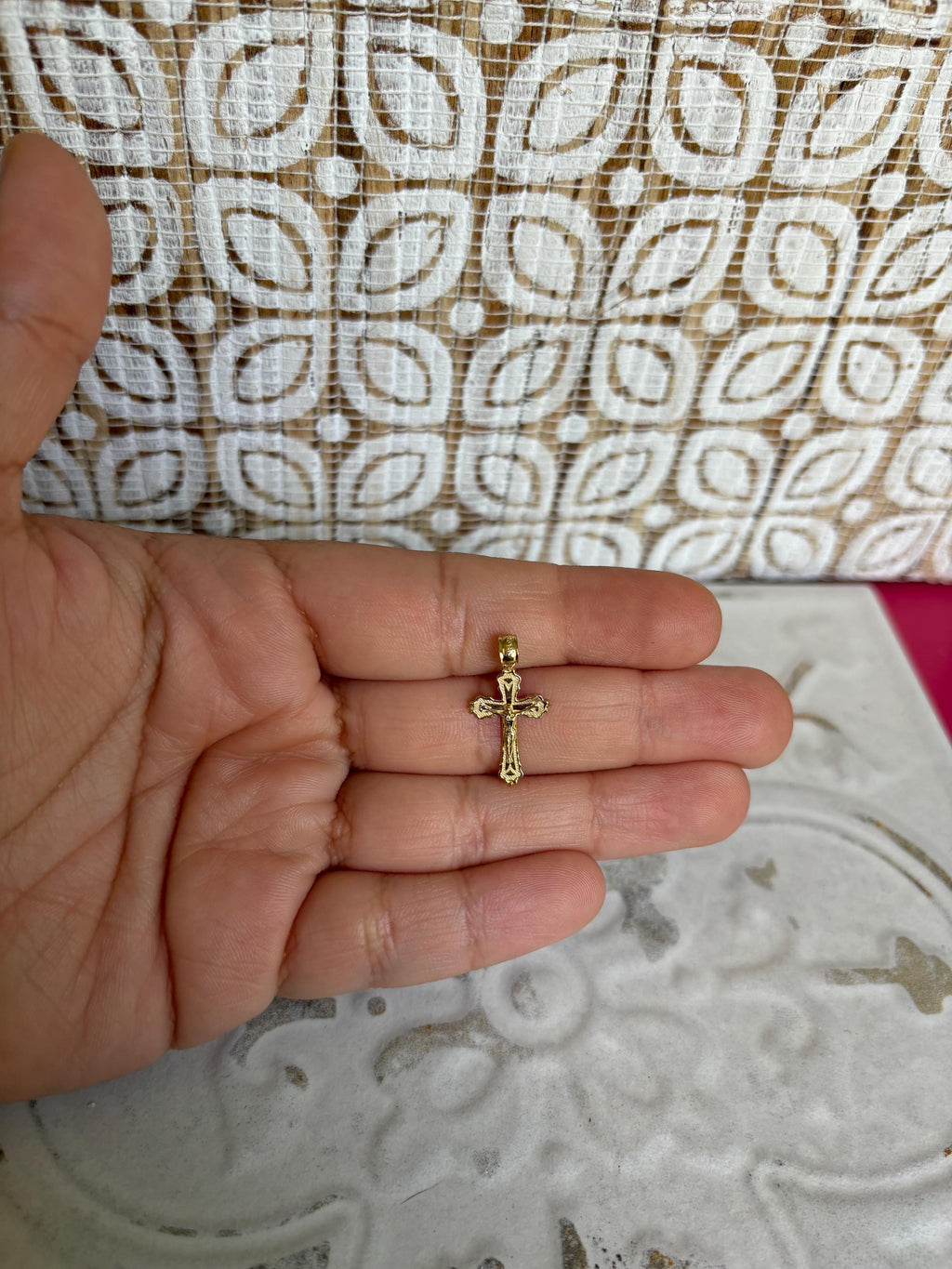 14k Small Crucifix Charm