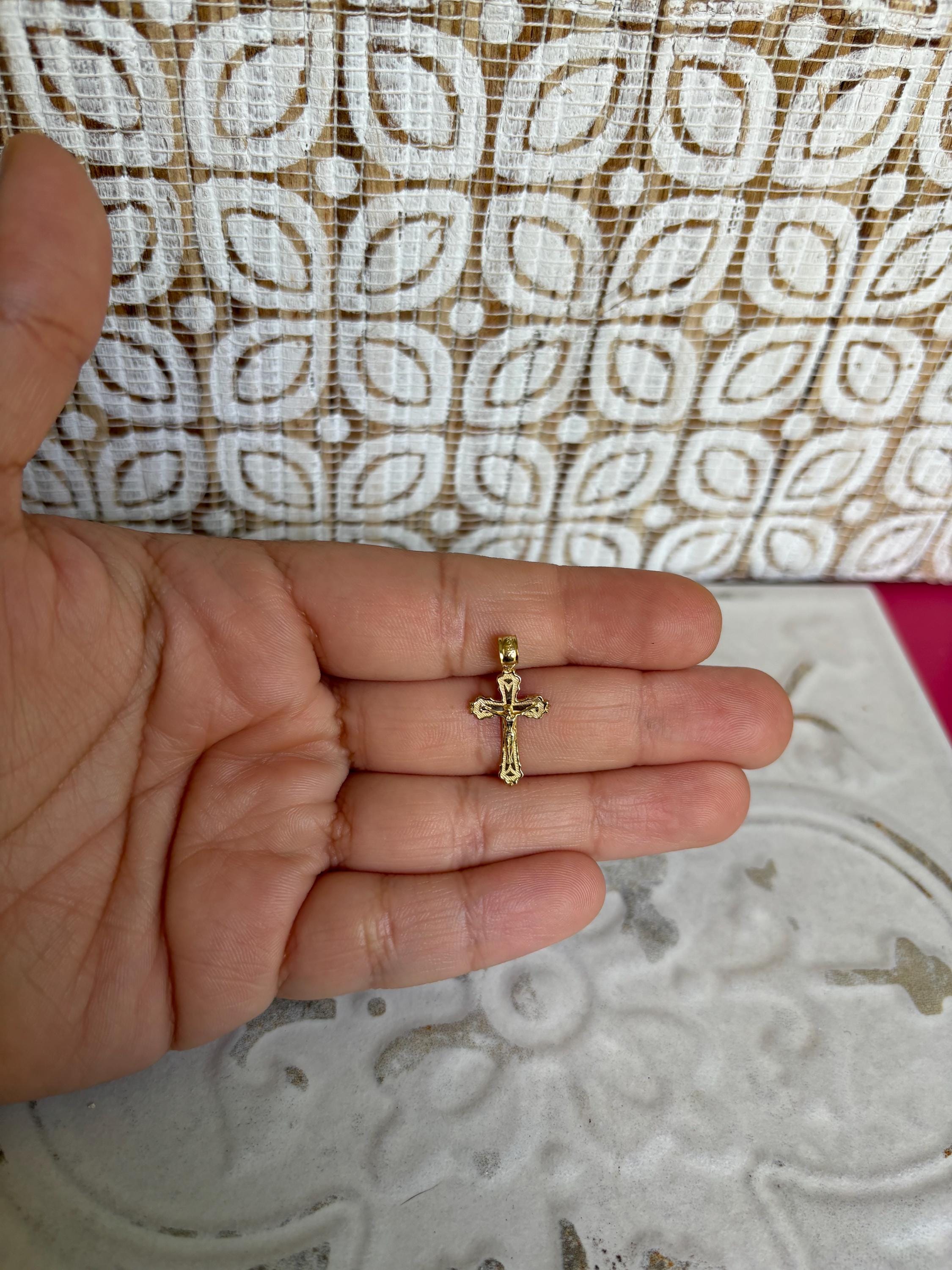 14k Small Crucifix Charm