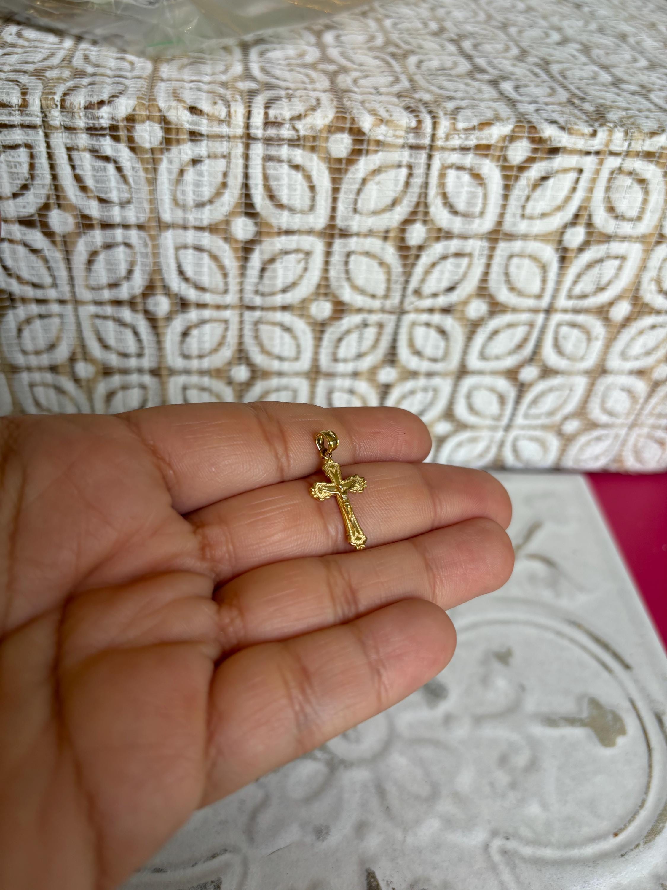 14k Small Crucifix Charm