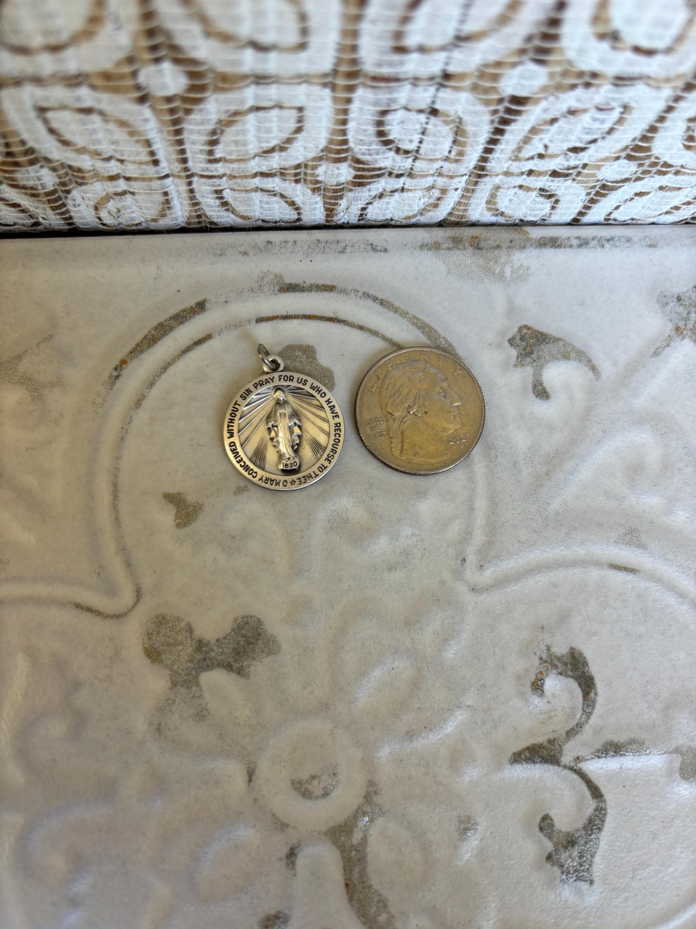Sterling Silver Miraculous Medal Charm