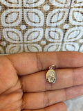 10K White Gold Mini Oval St. Christopher Medal Pendant