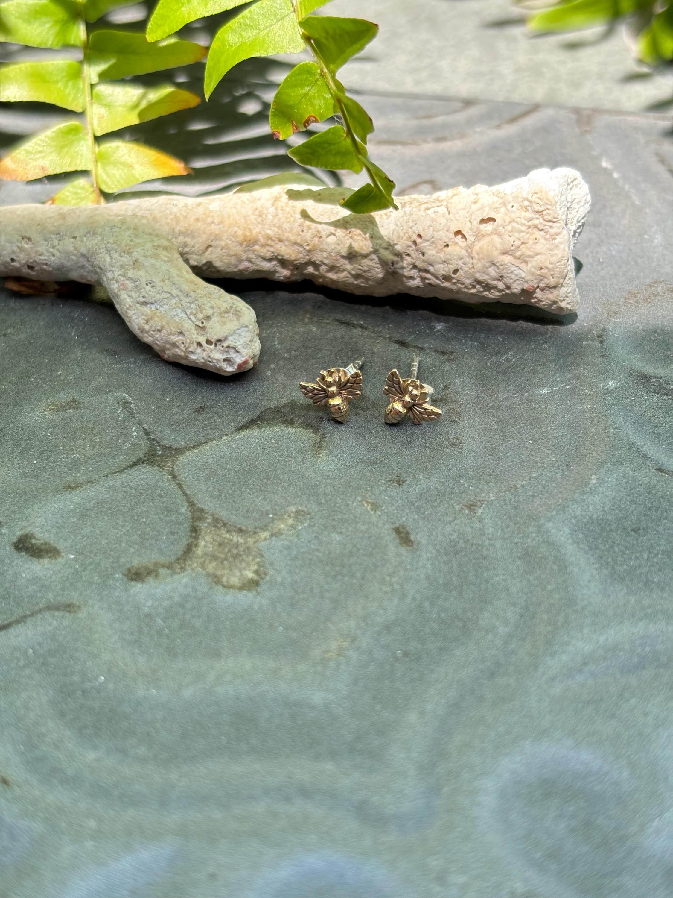 Honey Bee Post Earrings