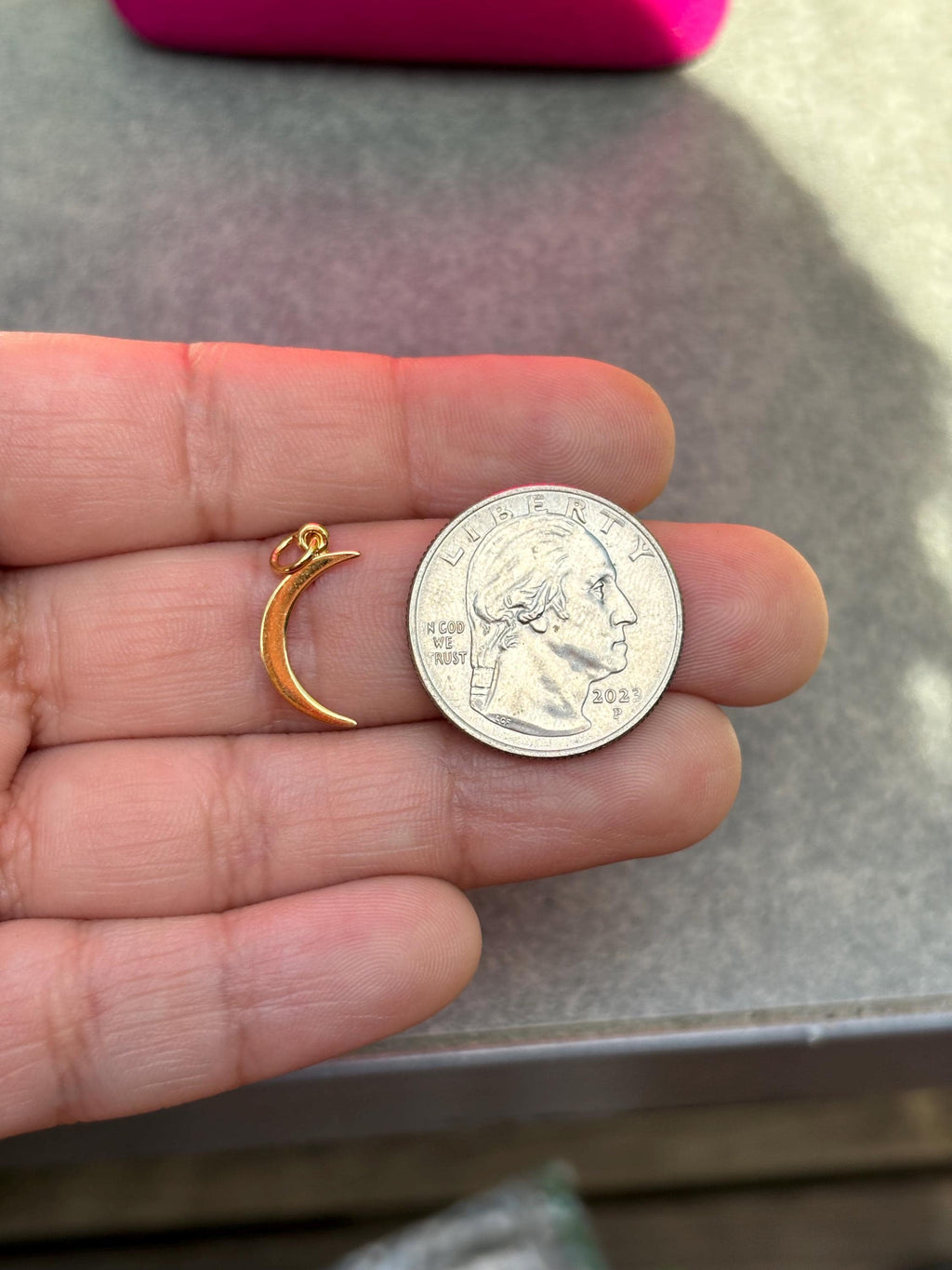 14K Yellow Gold-Plated Sterling Silver Crescent Moon Pendant