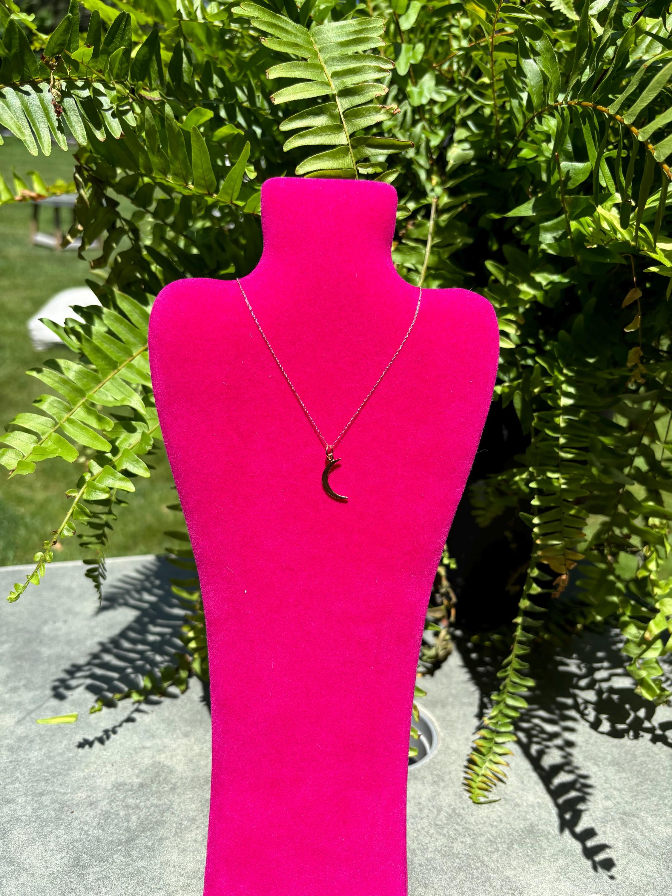 14K Yellow Gold-Plated Sterling Silver Crescent Moon Pendant
