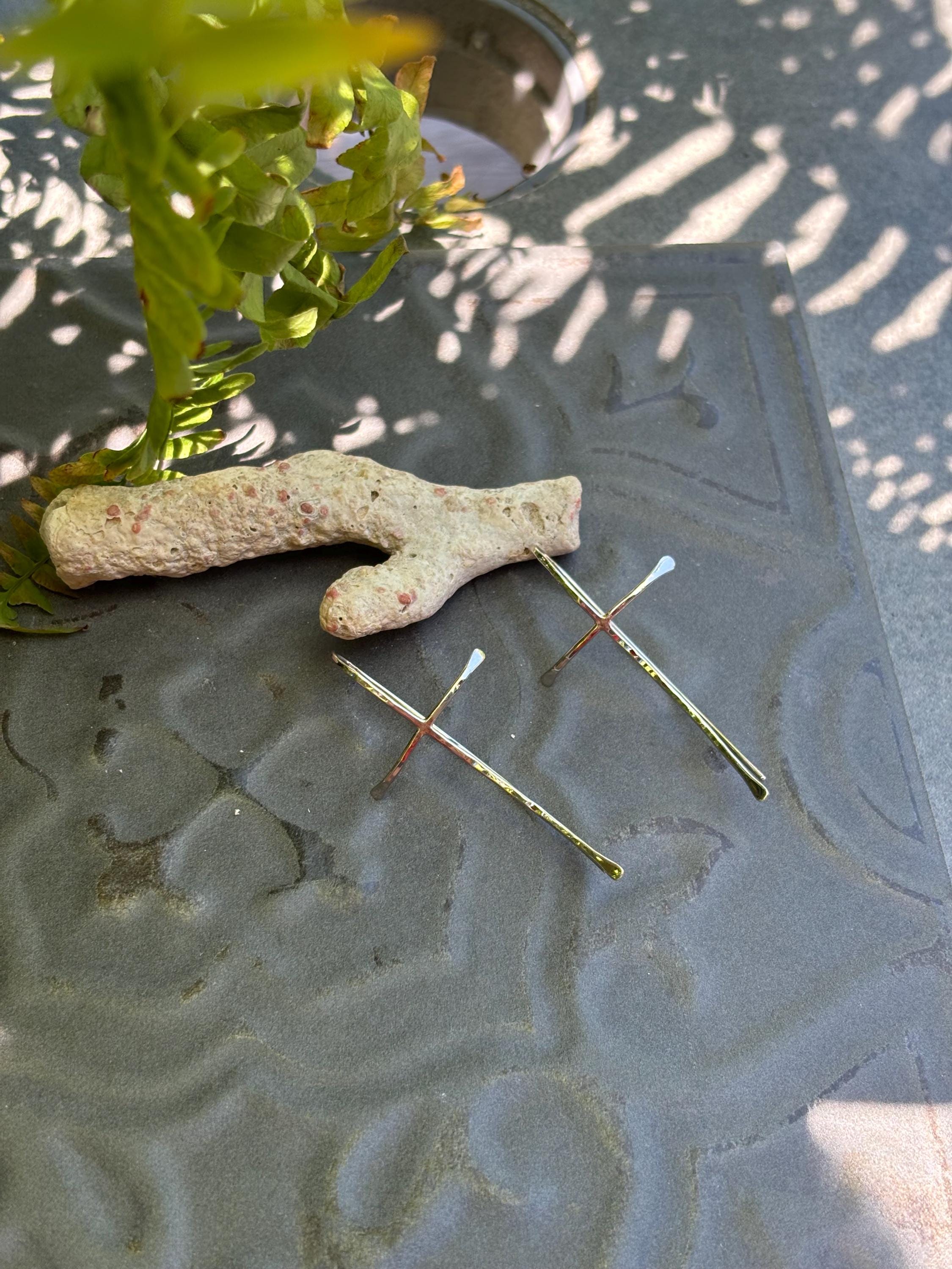 Wired Cross Earrings