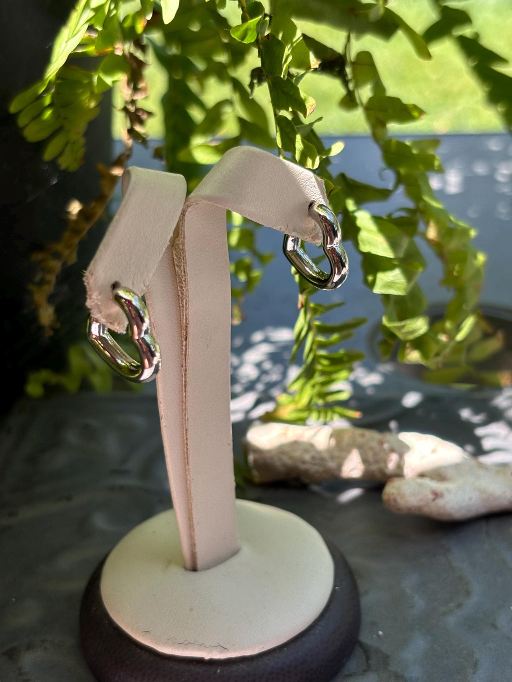 Sterling Silver Bubble Open Heart Earrings