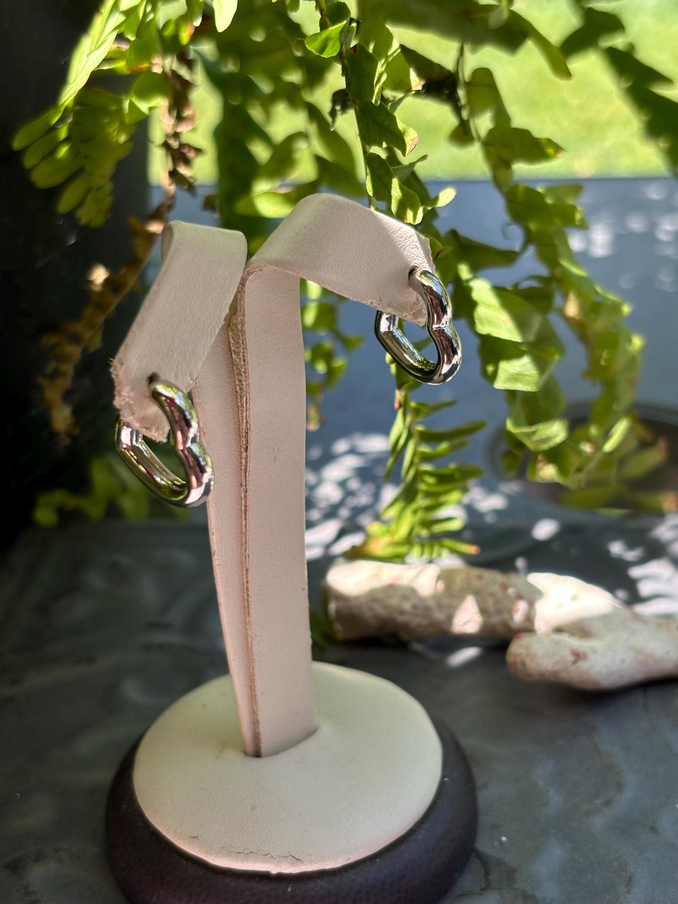 Sterling Silver Bubble Open Heart Earrings