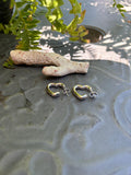 Sterling Silver Bubble Open Heart Earrings