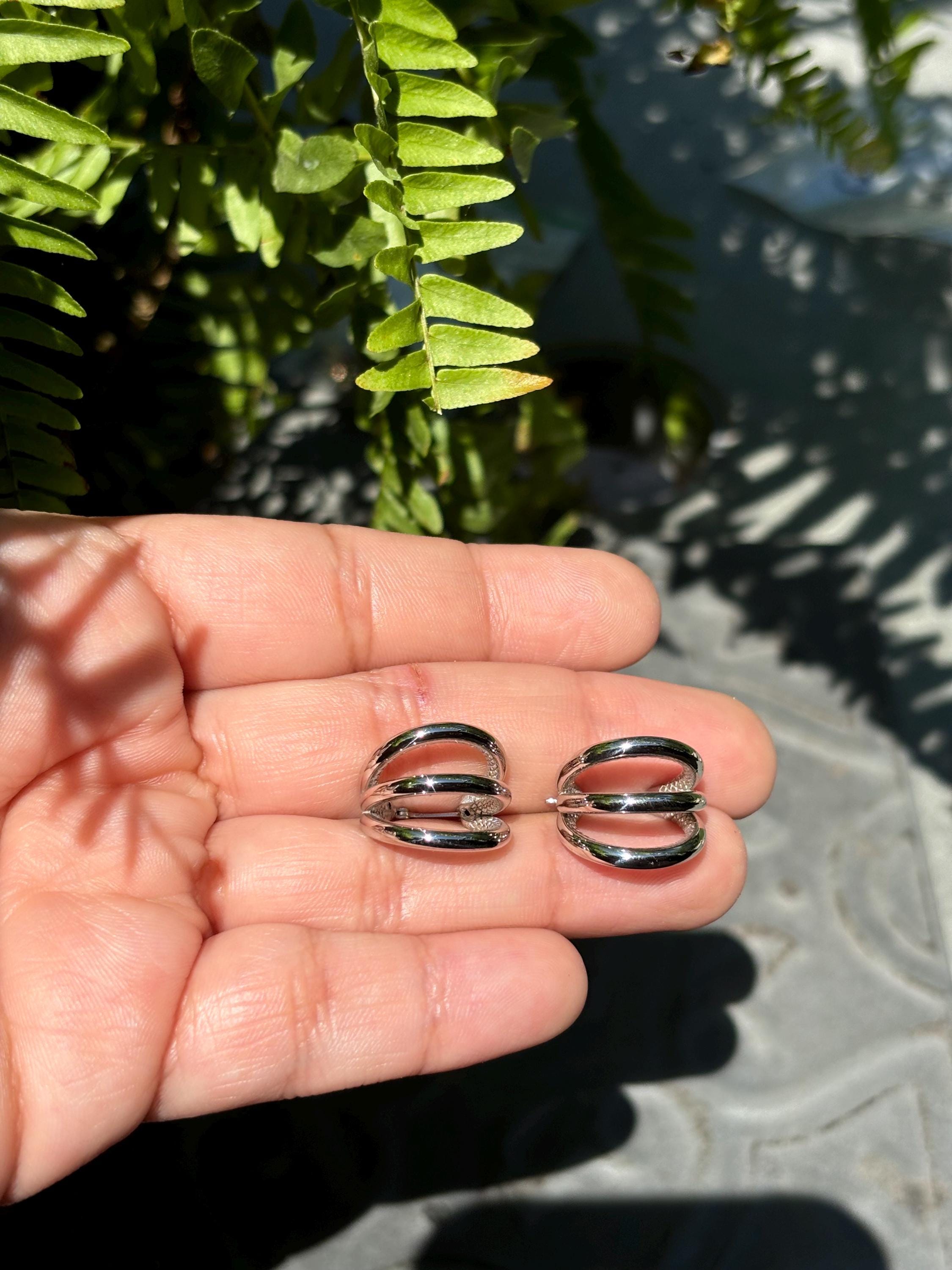 Sterling Silver Small Tube Cage Earrings