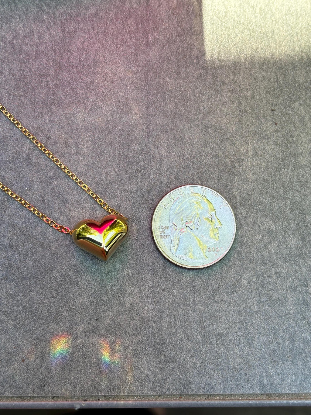 Sterling Silver with Gold Finish Bubble Heart Necklace