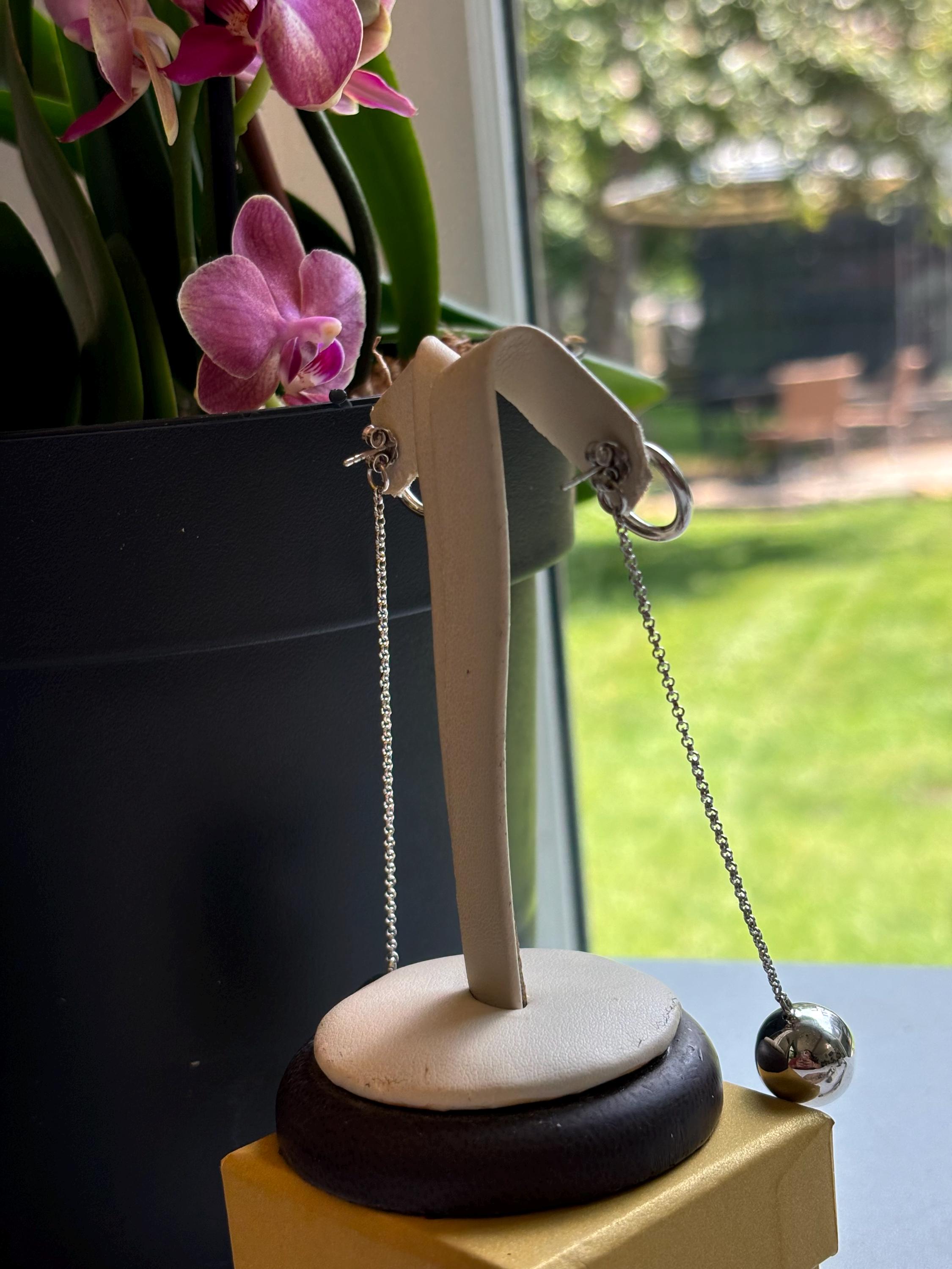 Sterling Silver Simple Dangle Drop Earrings