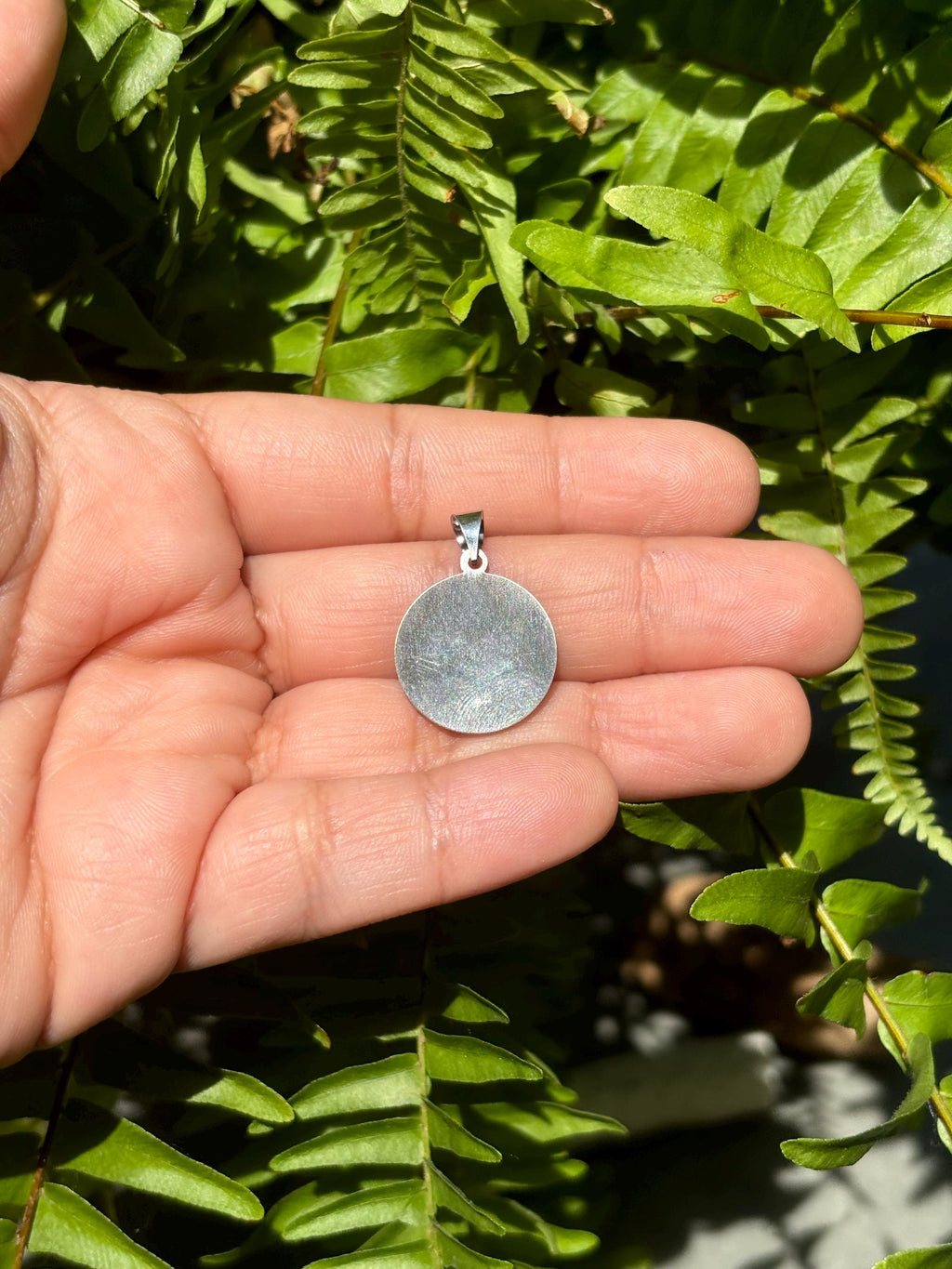 14K White Gold Satin Polished Hollow Pope Francis Medal