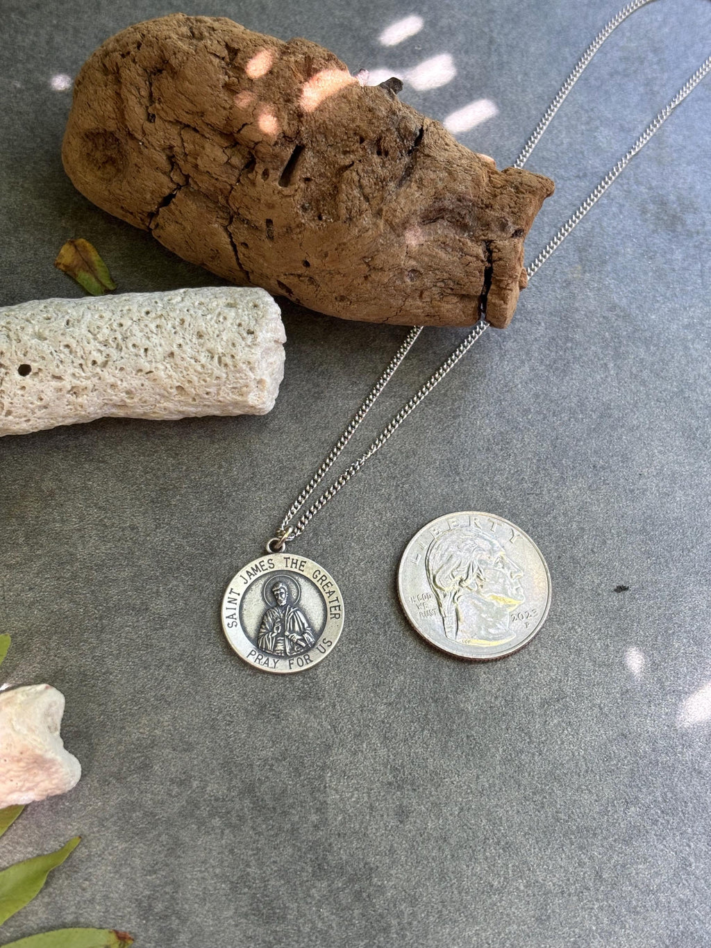 Sterling Silver St. James Medal- 18" Necklace