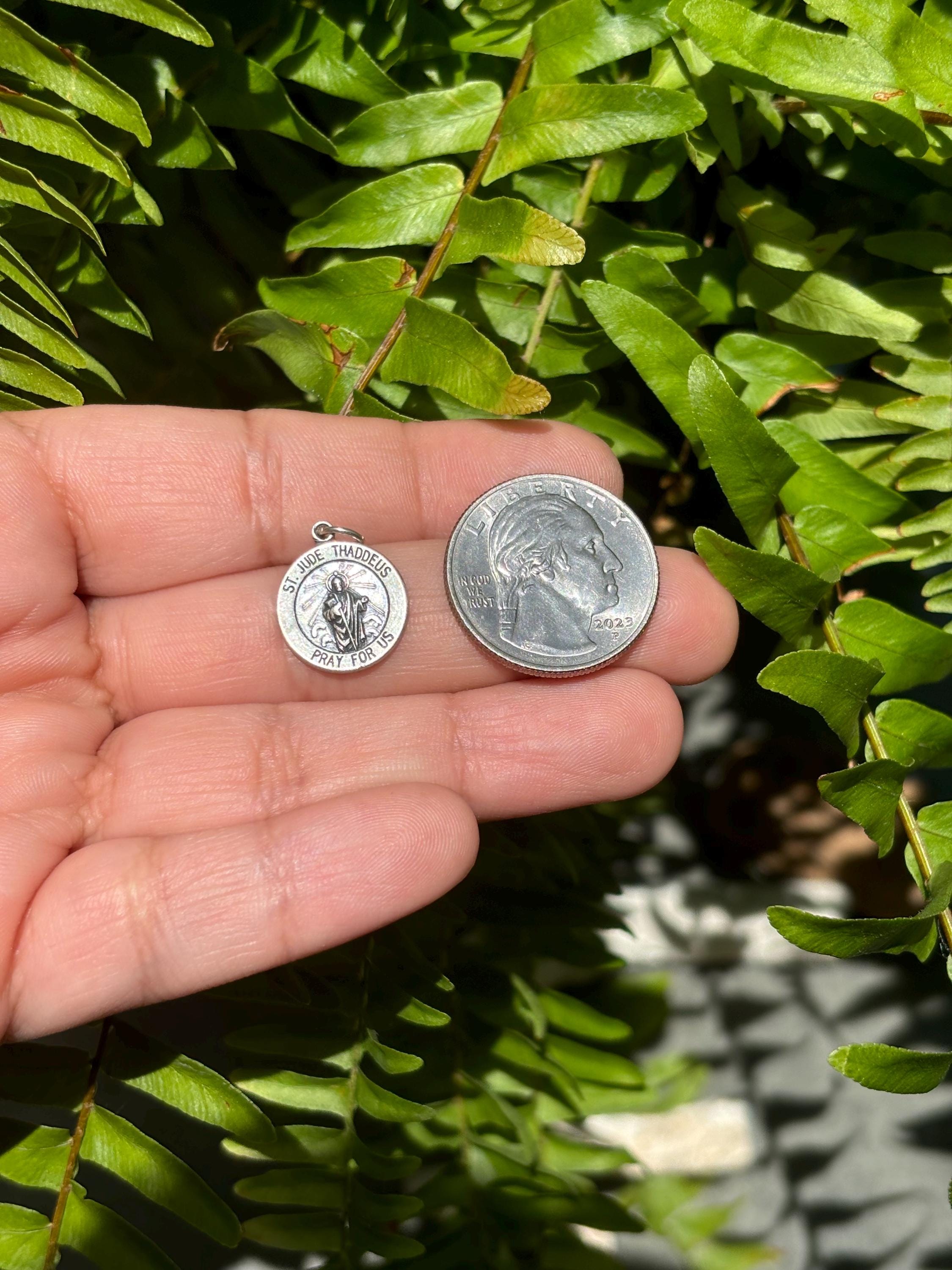 Sterling Silver Round St. Jude Thaddeus Medal