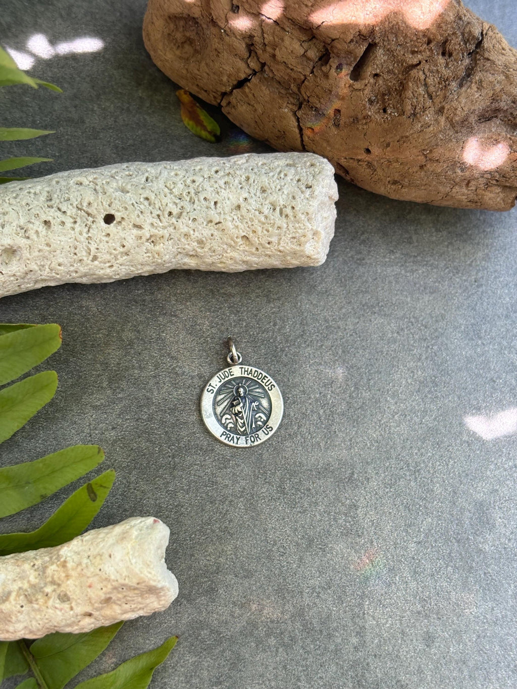 Sterling Silver Round St. Jude Thaddeus Medal