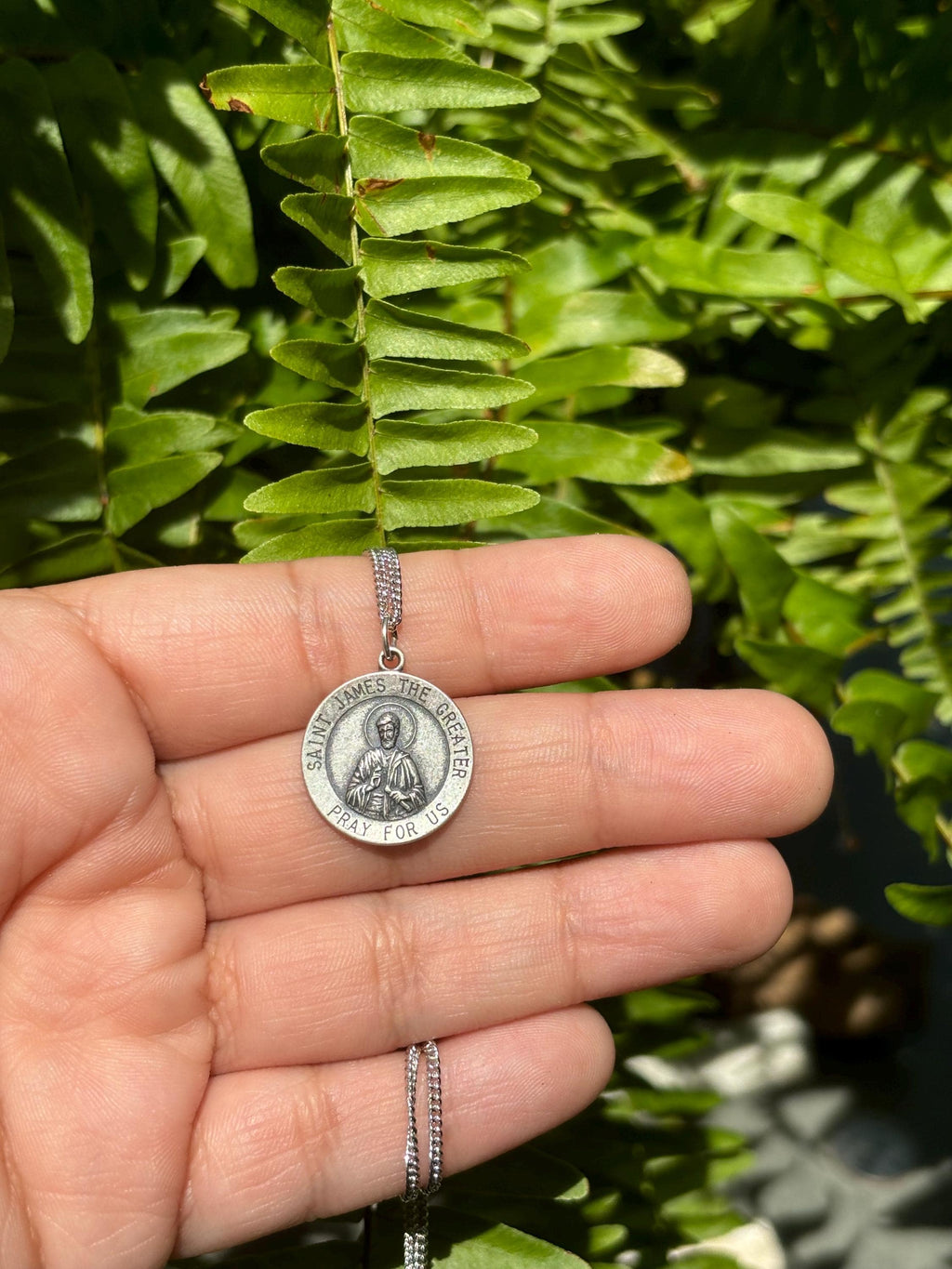 Sterling Silver St. James Medal- 18" Necklace