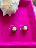 Sterling Silver Olive Bead Earrings