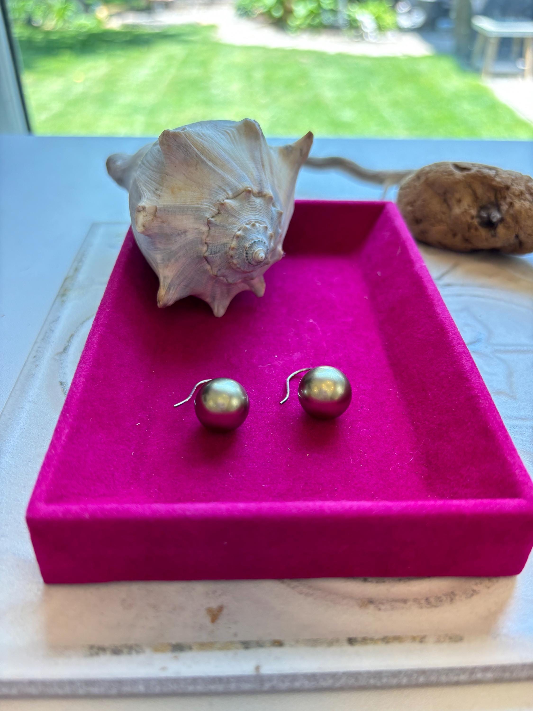 Sterling Silver Olive Bead Earrings