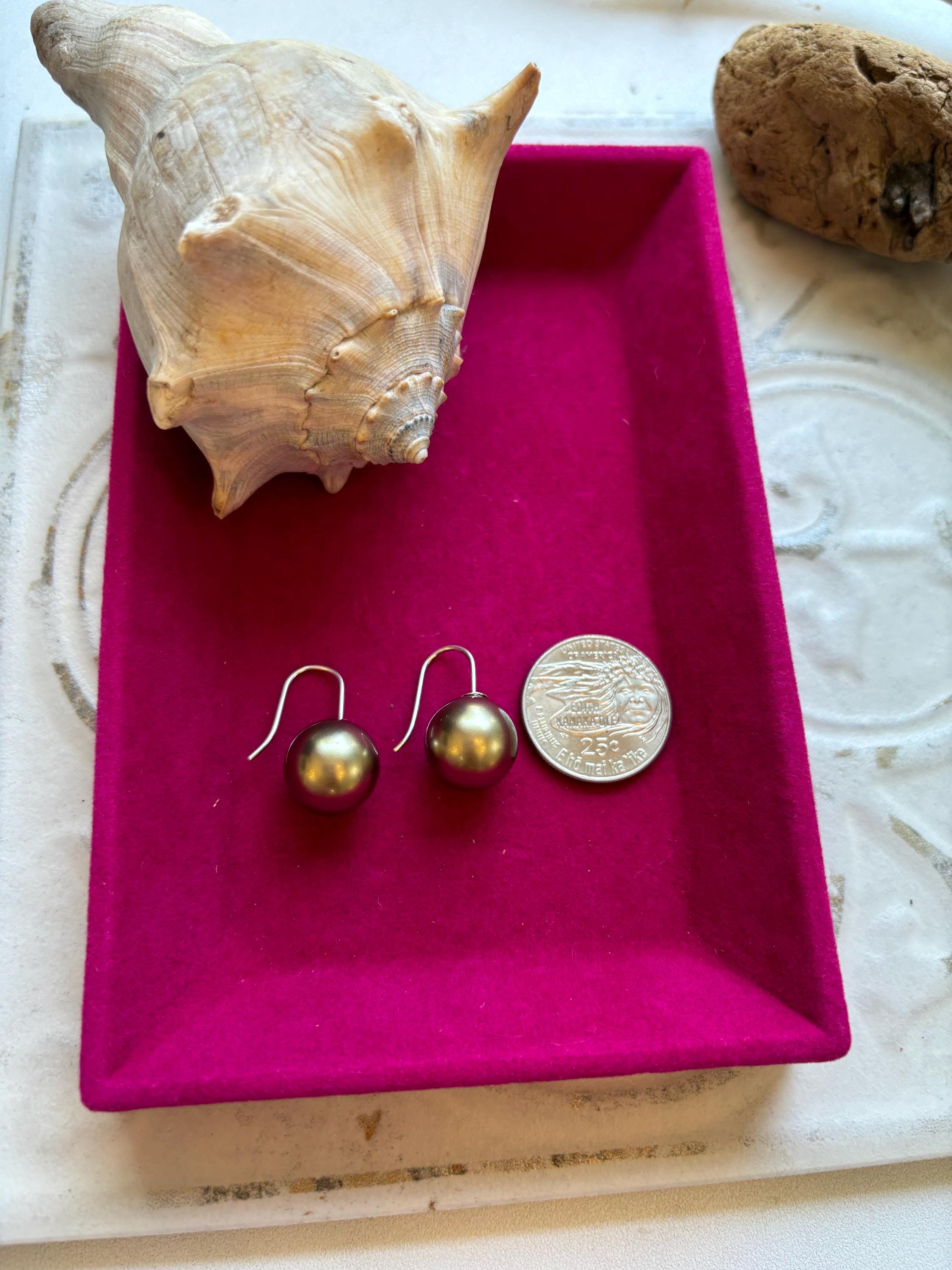 Sterling Silver Olive Bead Earrings